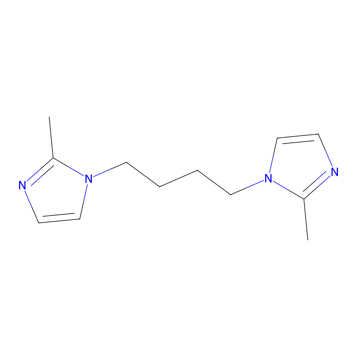 1,4-Bis(2-methyl-1H-imidazol-1-yl)butane molecular structure, CAS 52550-63-7