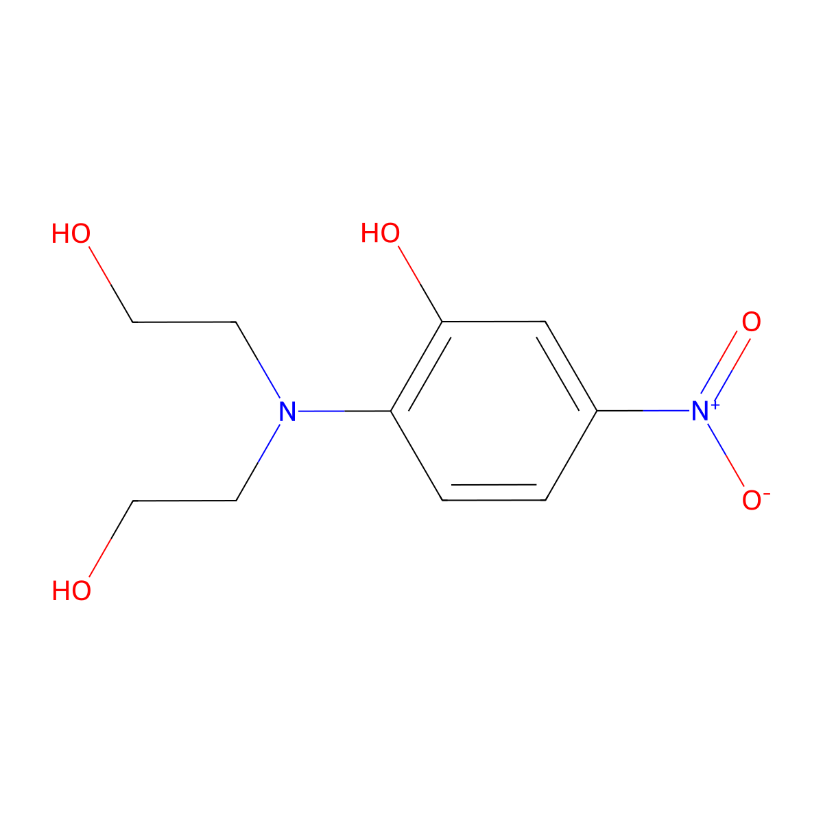 2-(Bis(2-hydroxyethyl)amino)-5-nitrophenol molecular structure, CAS 52551-67-4