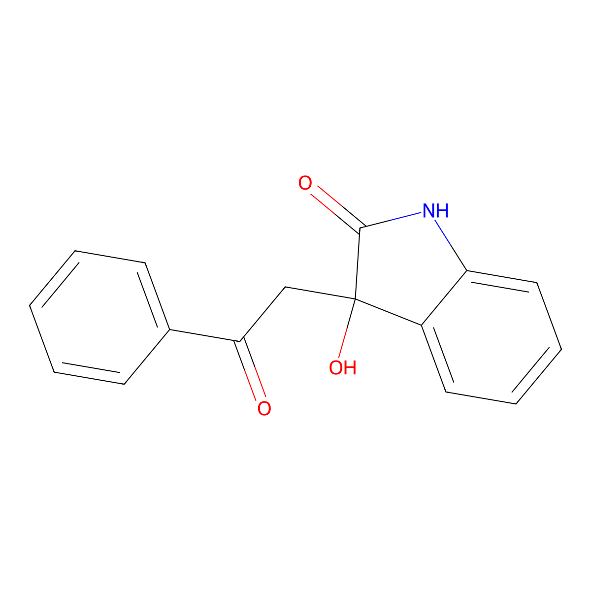 3-Hydroxy-3-phenacyloxindole molecular structure, CAS 52552-33-7
