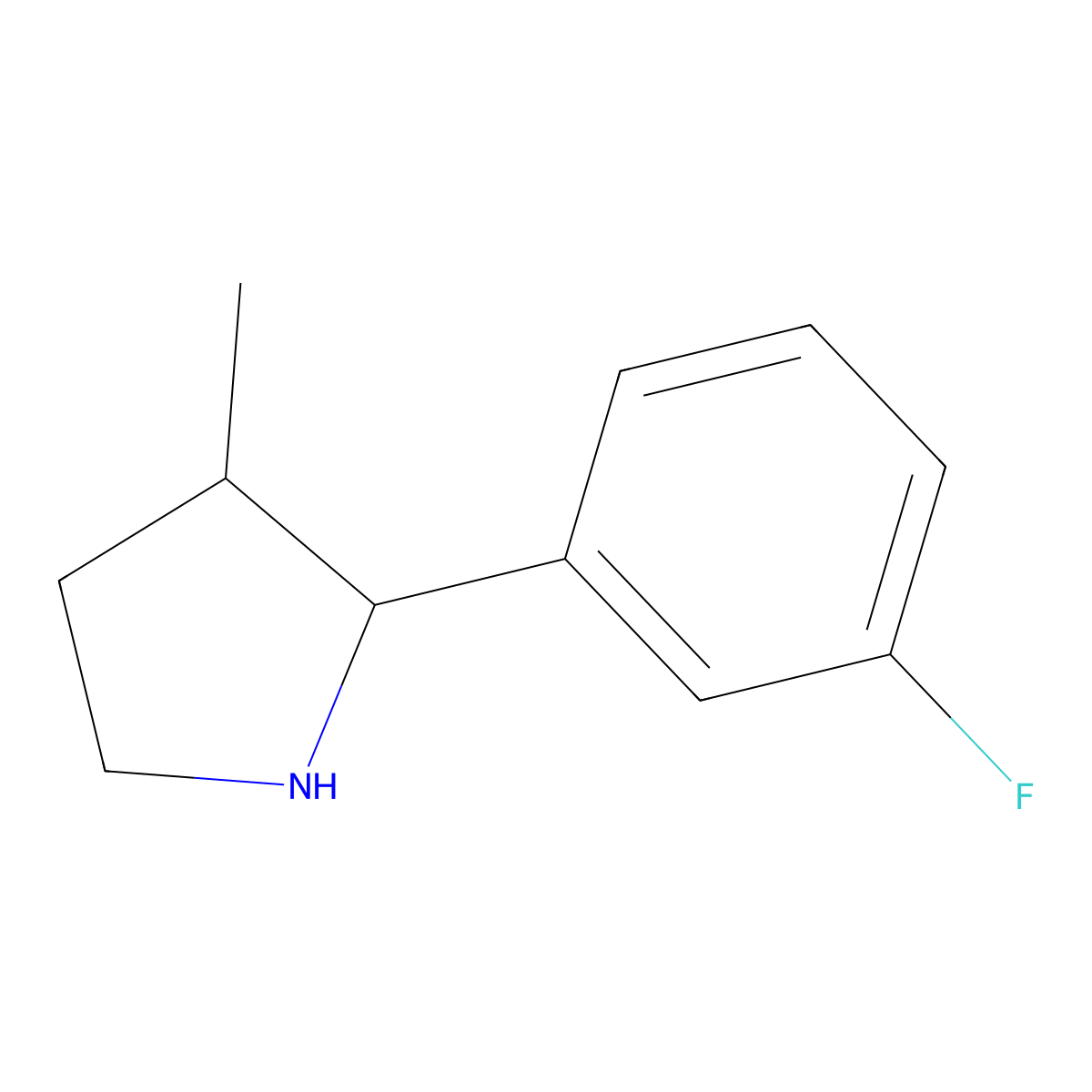 2-(3-Fluorophenyl)-3-methylpyrrolidine molecular structure, CAS 525538-70-9