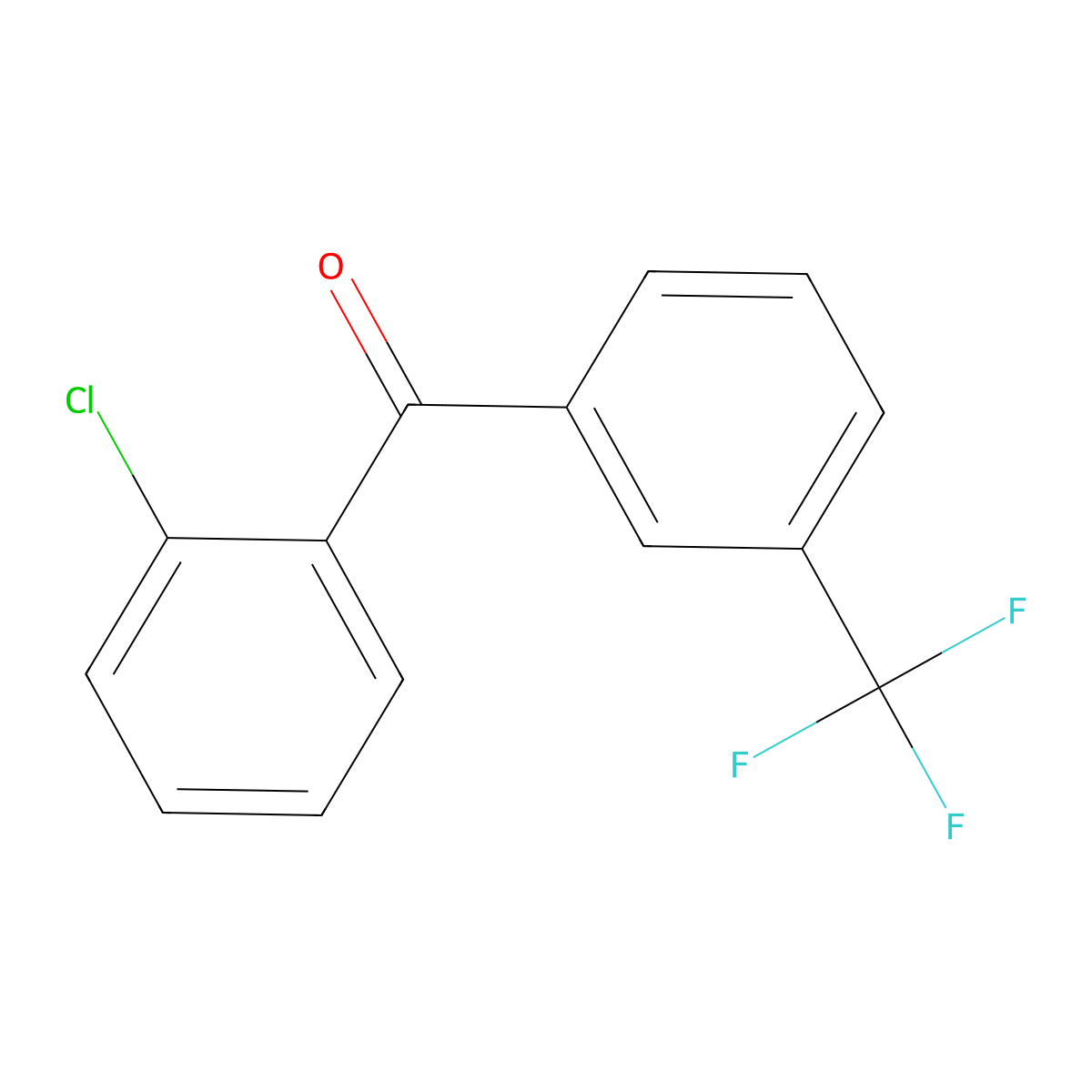 (2-Chlorophenyl)[3-(trifluoromethyl)phenyl]methanone molecular structure, CAS 525561-44-8