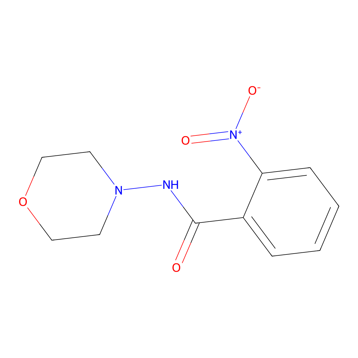 N-morpholin-4-yl-2-nitrobenzamide molecular structure, CAS 525562-93-0