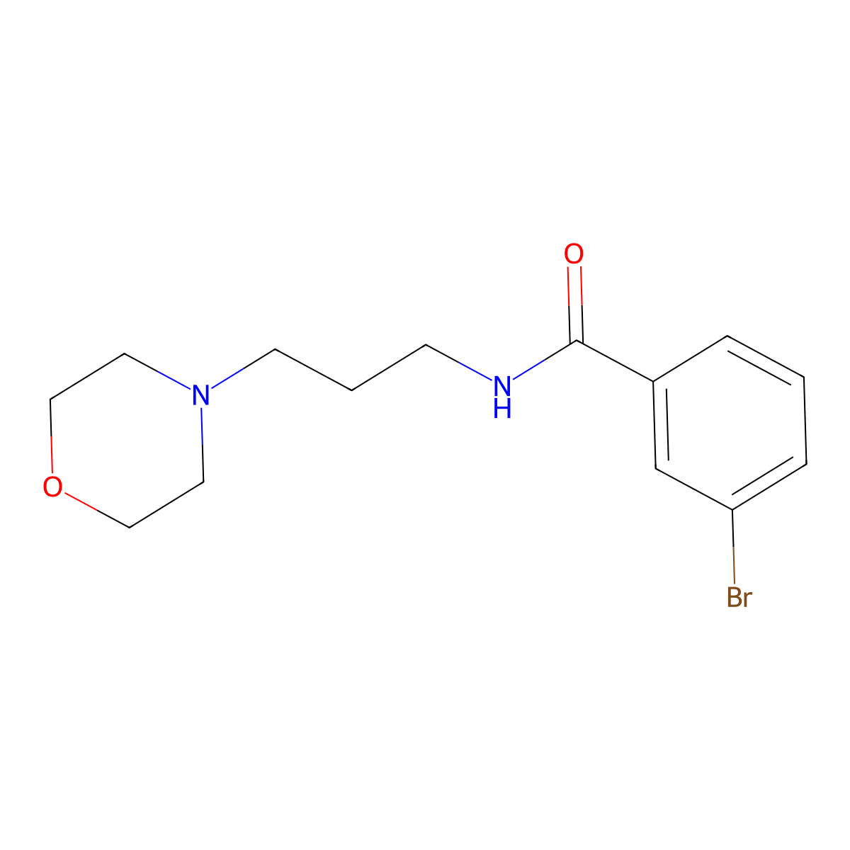 3-bromo-N-[3-(morpholin-4-yl)propyl]benzamide molecular structure, CAS 525564-35-6