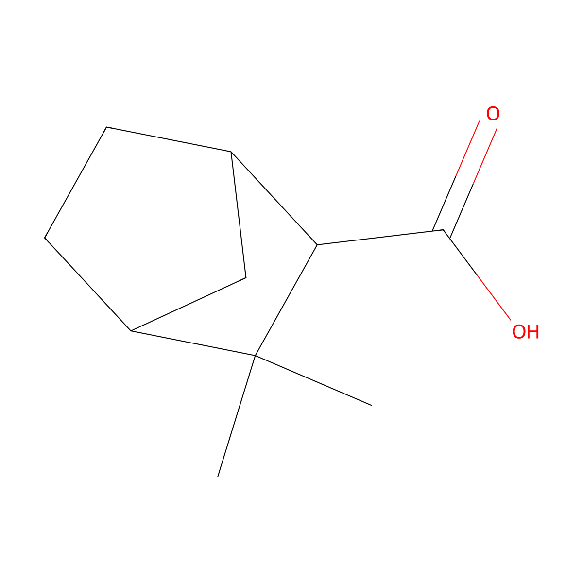 Bicyclo(2.2.1)heptane-2-carboxylic acid, 3,3-dimethyl- molecular structure, CAS 52557-98-9
