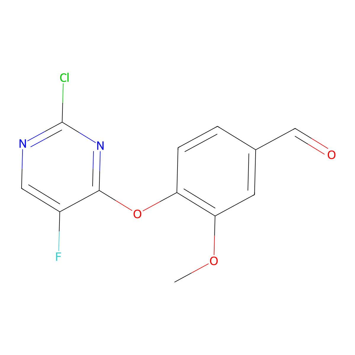 4-[(2-Chloro-5-fluoropyrimidin-4-YL)oxy]-3-methoxybenzaldehyde molecular structure, CAS 525570-78-9