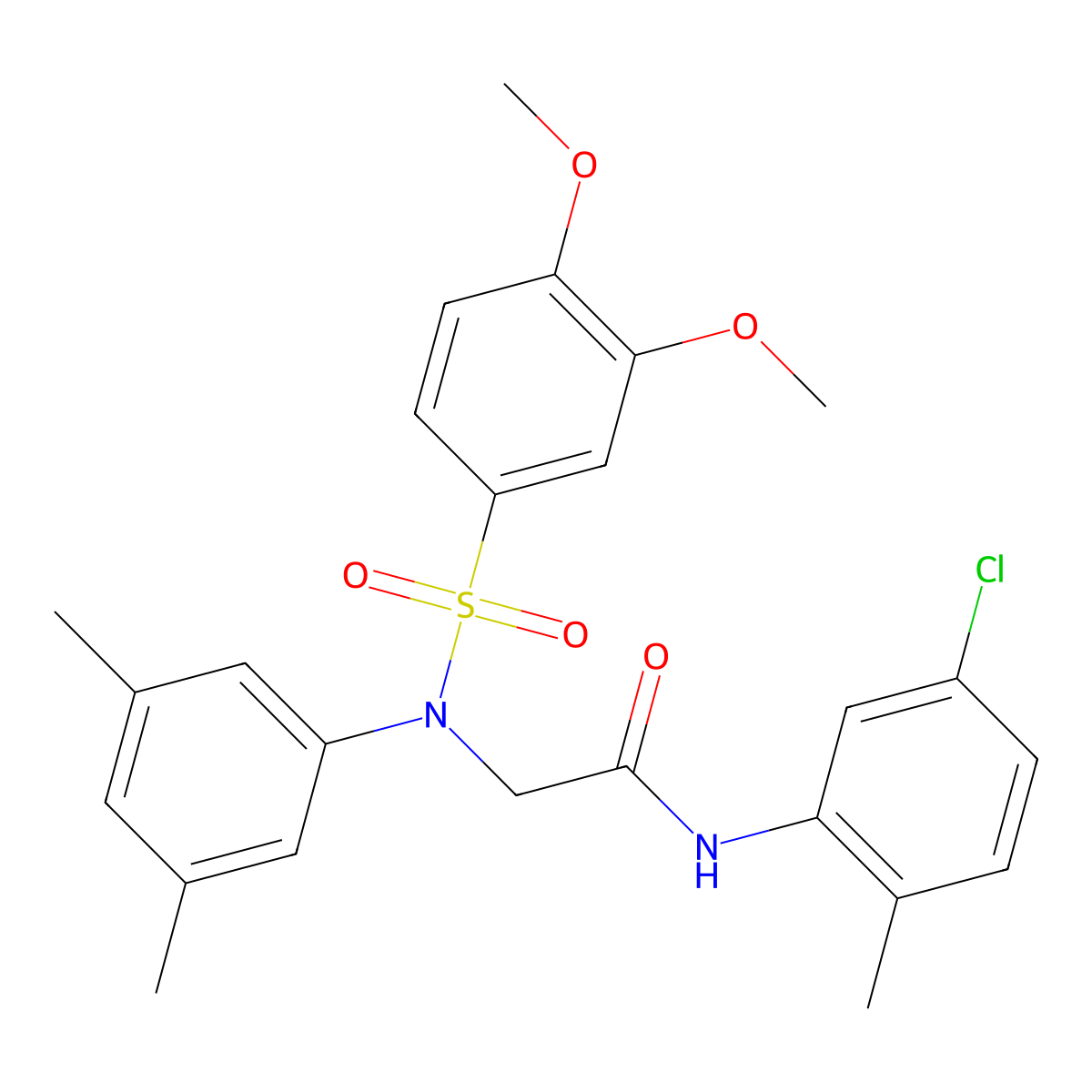 N-(5-chloro-2-methylphenyl)-2-(N-(3,4-dimethoxyphenyl)sulfonyl-3,5-dimethylanilino)acetamide molecular structure, CAS 525574-96-3