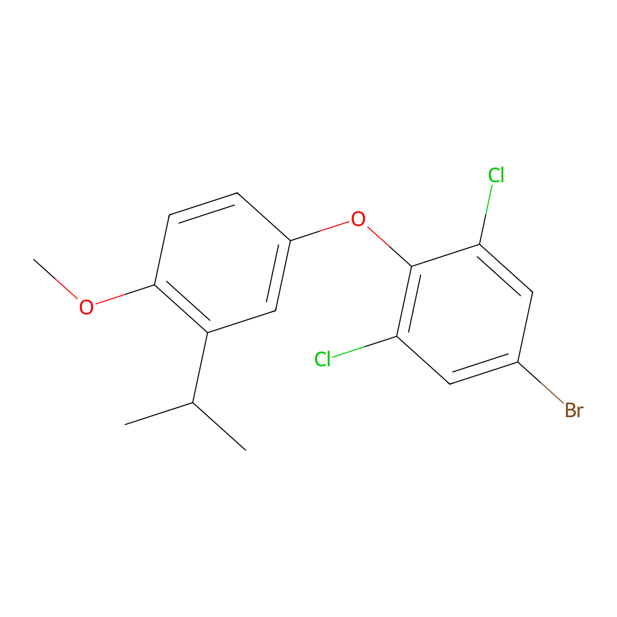 5-Bromo-1,3-dichloro-2-(3-isopropyl-4-methoxyphenoxy)benzene molecular structure, CAS 525575-58-0