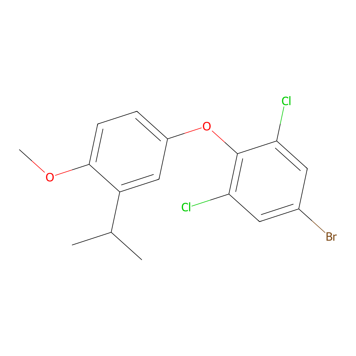 5-Bromo-1,3-dichloro-2-(3-isopropyl-4-methoxyphenoxy)benzene molecular structure, CAS 525575-58-0