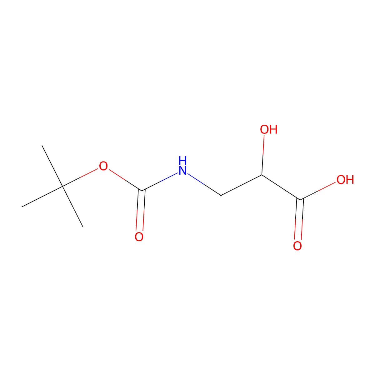 (2R)-3-{[(tert-butoxy)carbonyl]amino}-2-hydroxypropanoic acid molecular structure, CAS 52558-23-3