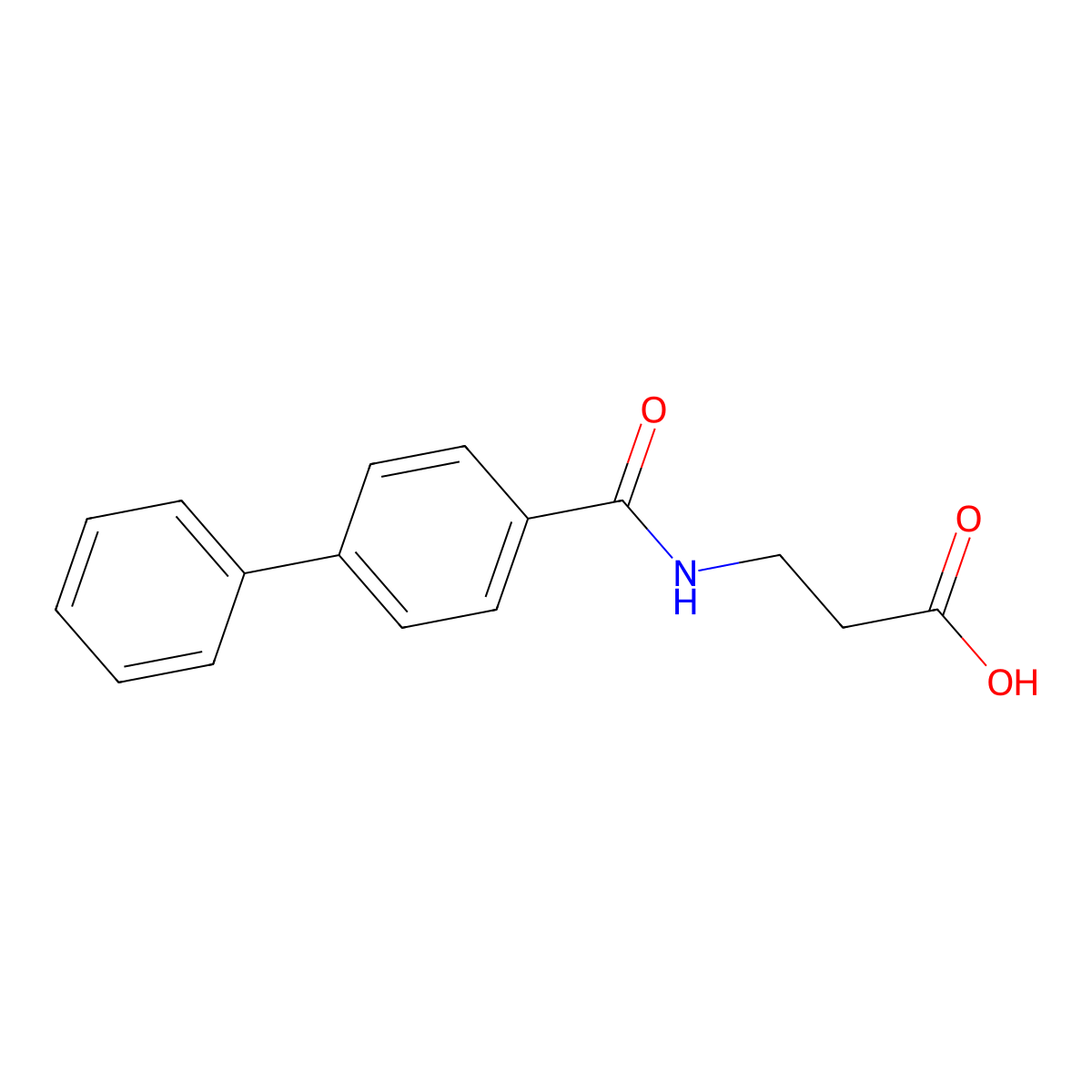 N-(biphenyl-4-ylcarbonyl)-beta-alanine molecular structure, CAS 52558-69-7
