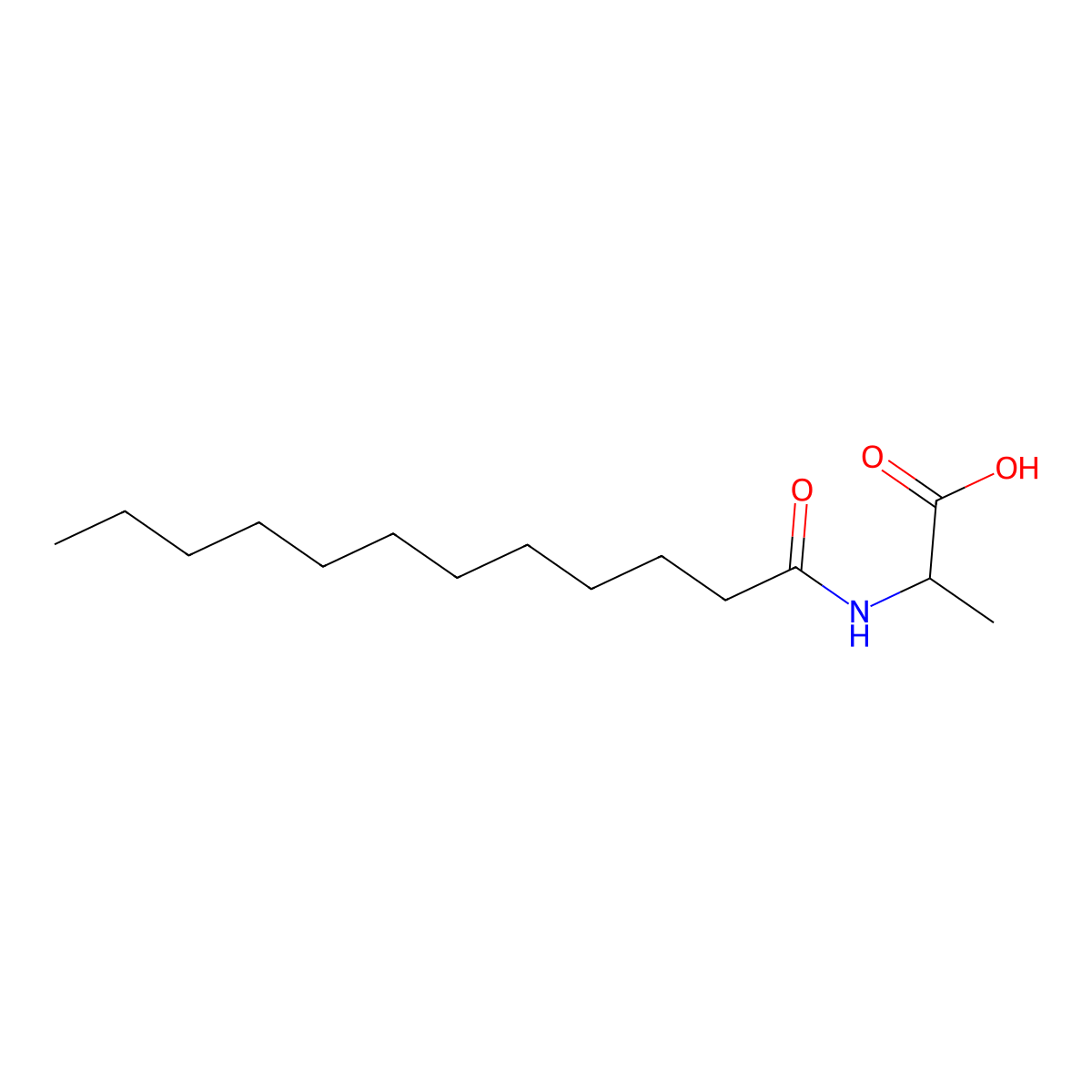Lauroyl alanine molecular structure, CAS 52558-74-4