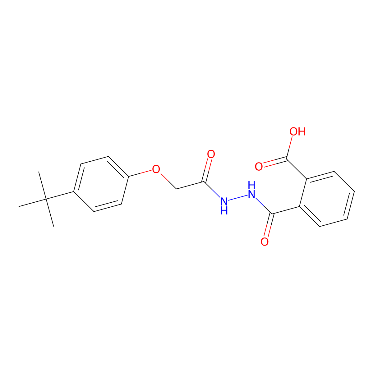 2-[[[2-(4-Tert-butylphenoxy)acetyl]amino]carbamoyl]benzoic acid molecular structure, CAS 525580-29-4