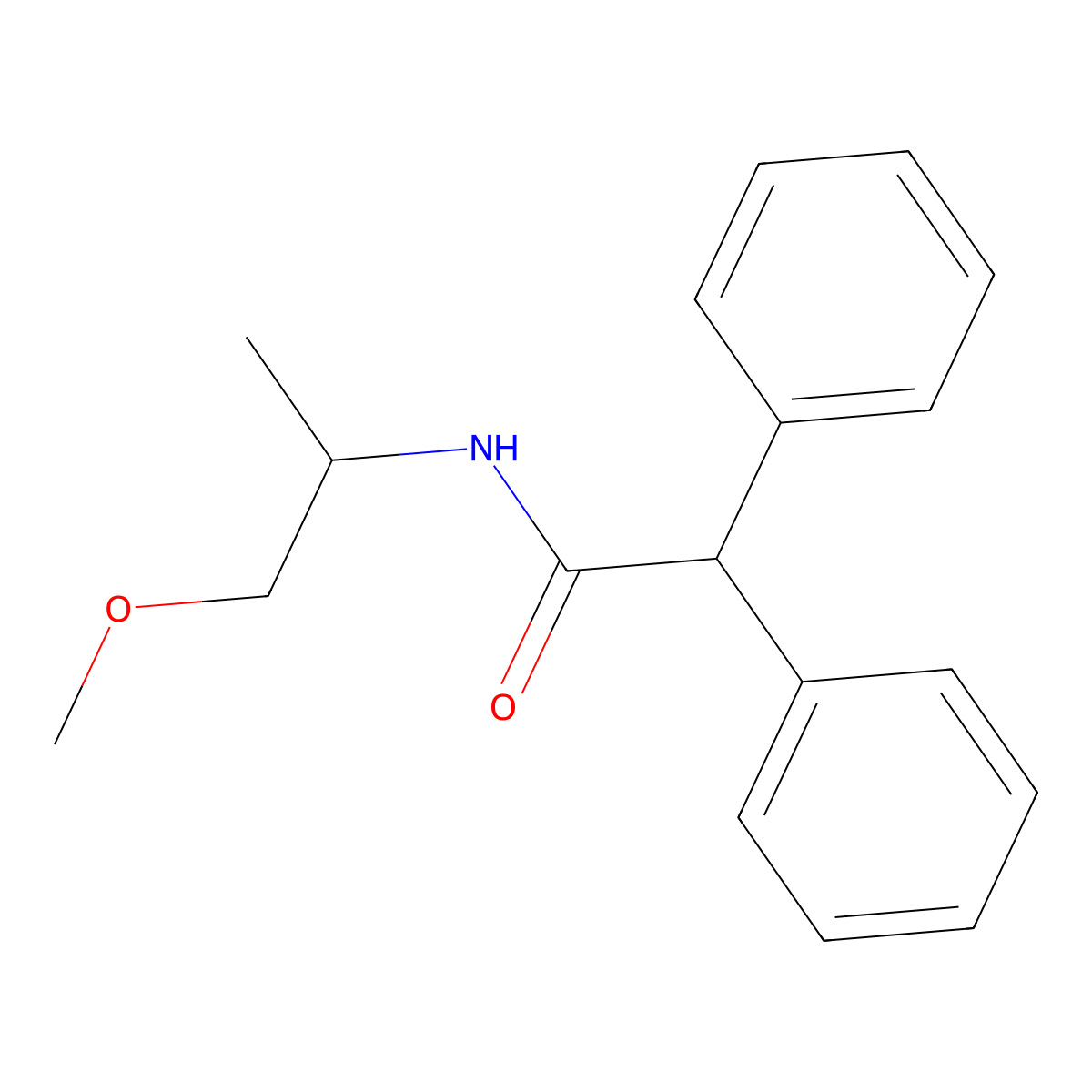 N-(1-methoxypropan-2-yl)-2,2-diphenylacetamide molecular structure, CAS 525581-03-7
