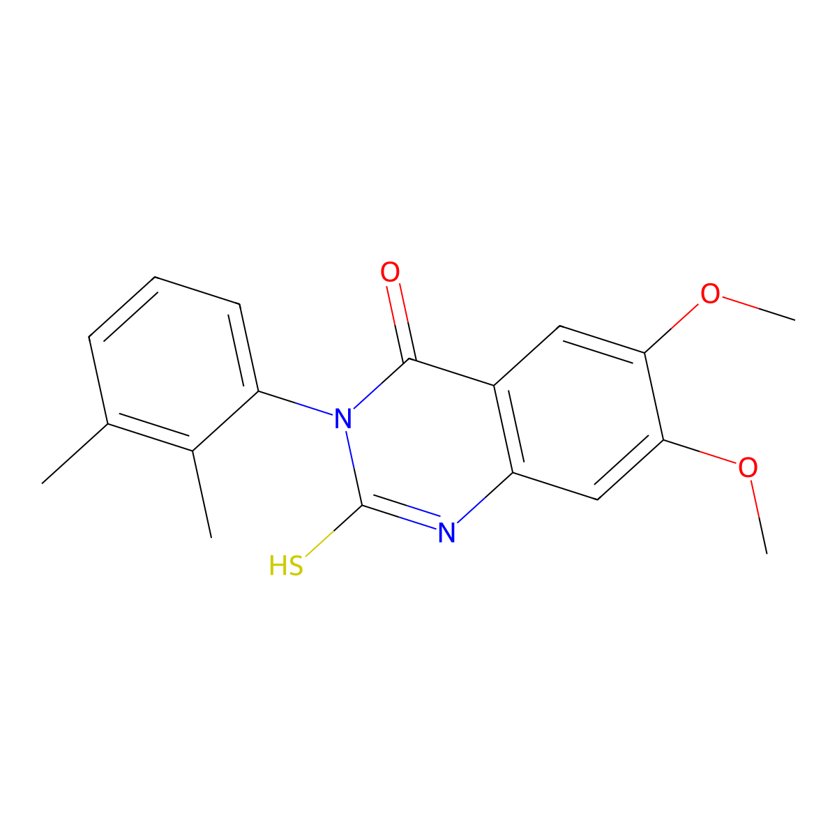 3-(2,3-dimethylphenyl)-6,7-dimethoxy-2-sulfanylquinazolin-4(3H)-one molecular structure, CAS 525581-53-7