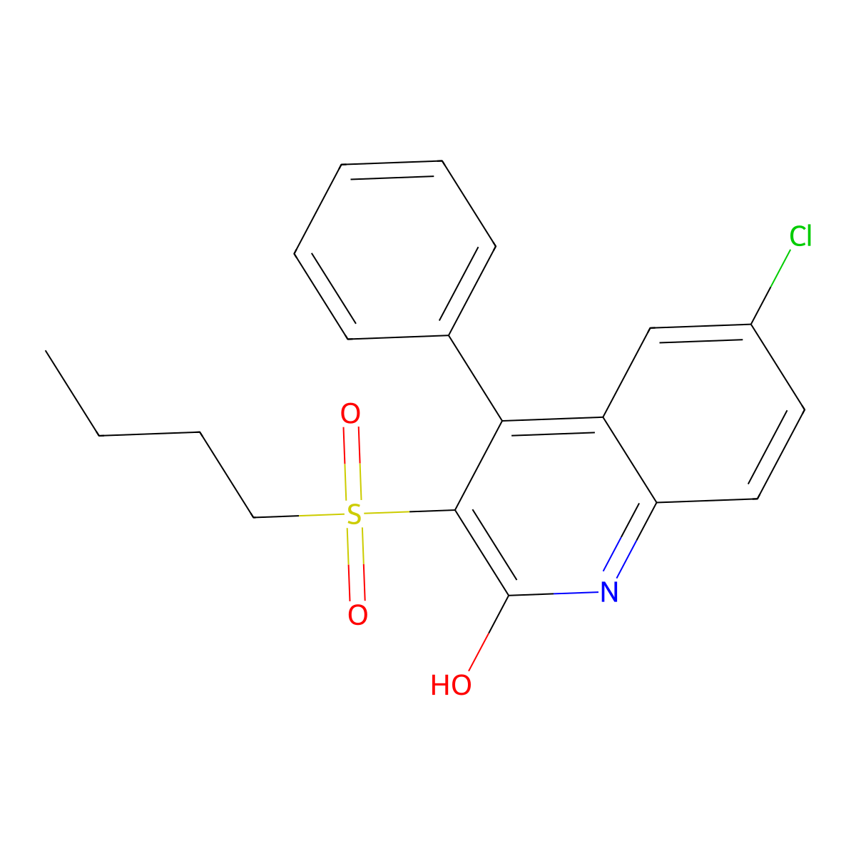 3-(Butylsulfonyl)-6-chloro-4-phenylquinolin-2-ol molecular structure, CAS 525581-76-4