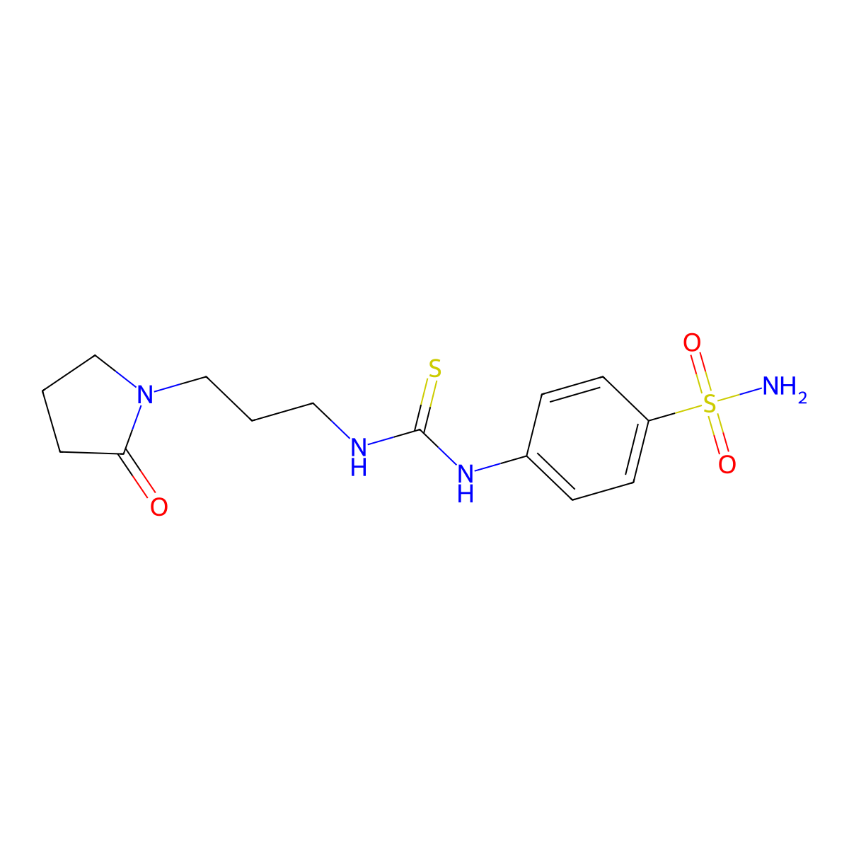 4-[({[3-(2-Oxopyrrolidinyl)propyl]amino}thioxomethyl)amino]benzenesulfonamide molecular structure, CAS 525581-86-6