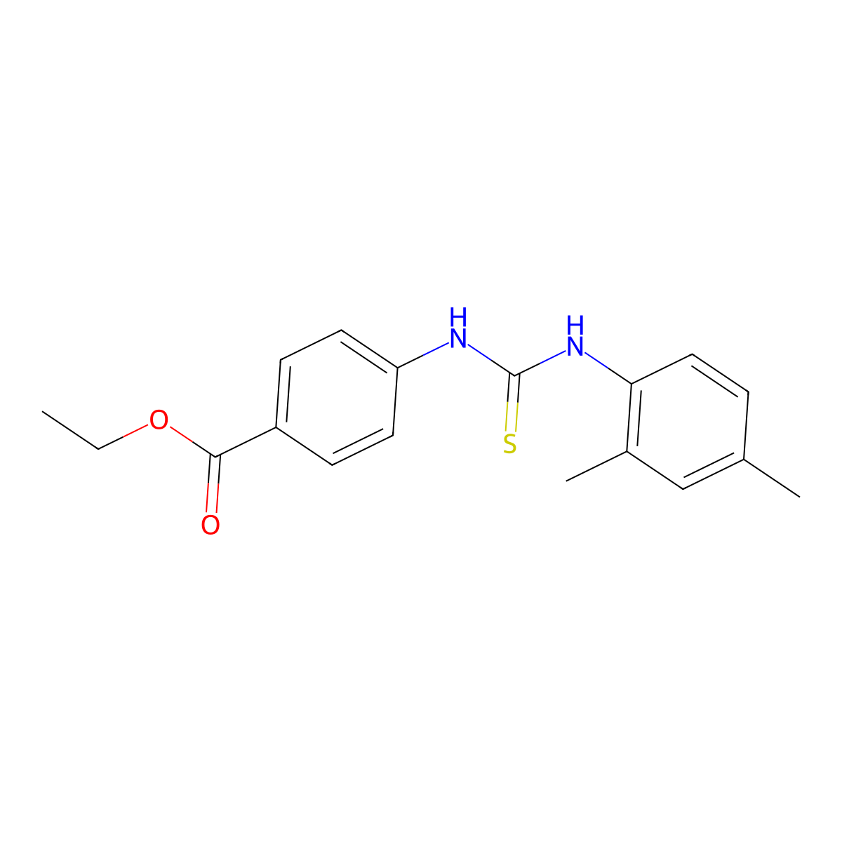 Ethyl 4-{[(2,4-dimethylphenyl)carbamothioyl]amino}benzoate molecular structure, CAS 525581-93-5