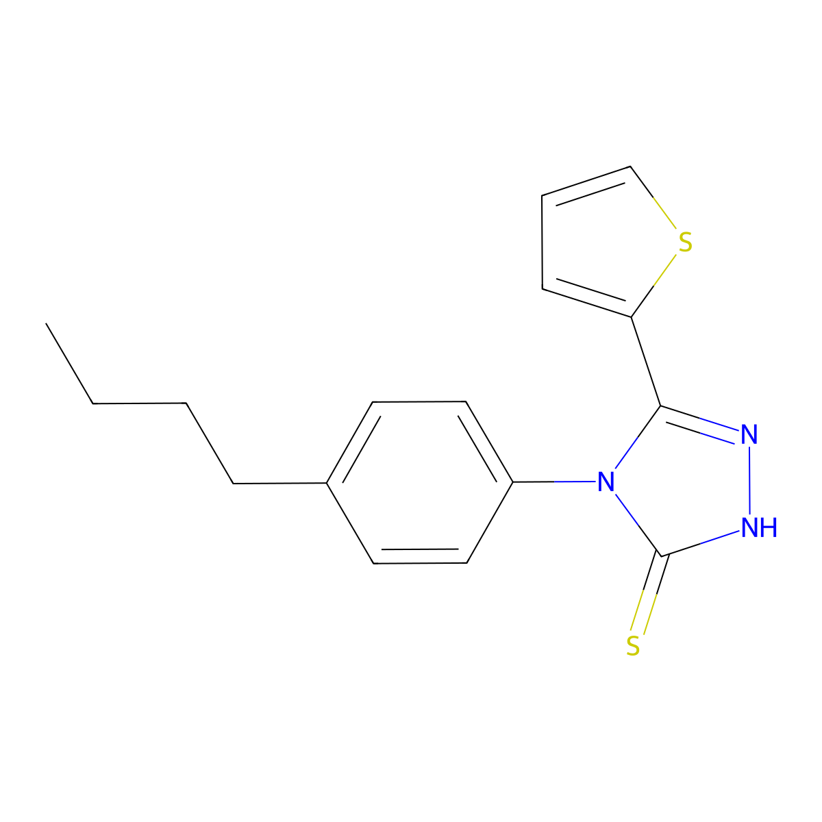 4-(4-butylphenyl)-5-(thiophen-2-yl)-4H-1,2,4-triazole-3-thiol molecular structure, CAS 525581-96-8