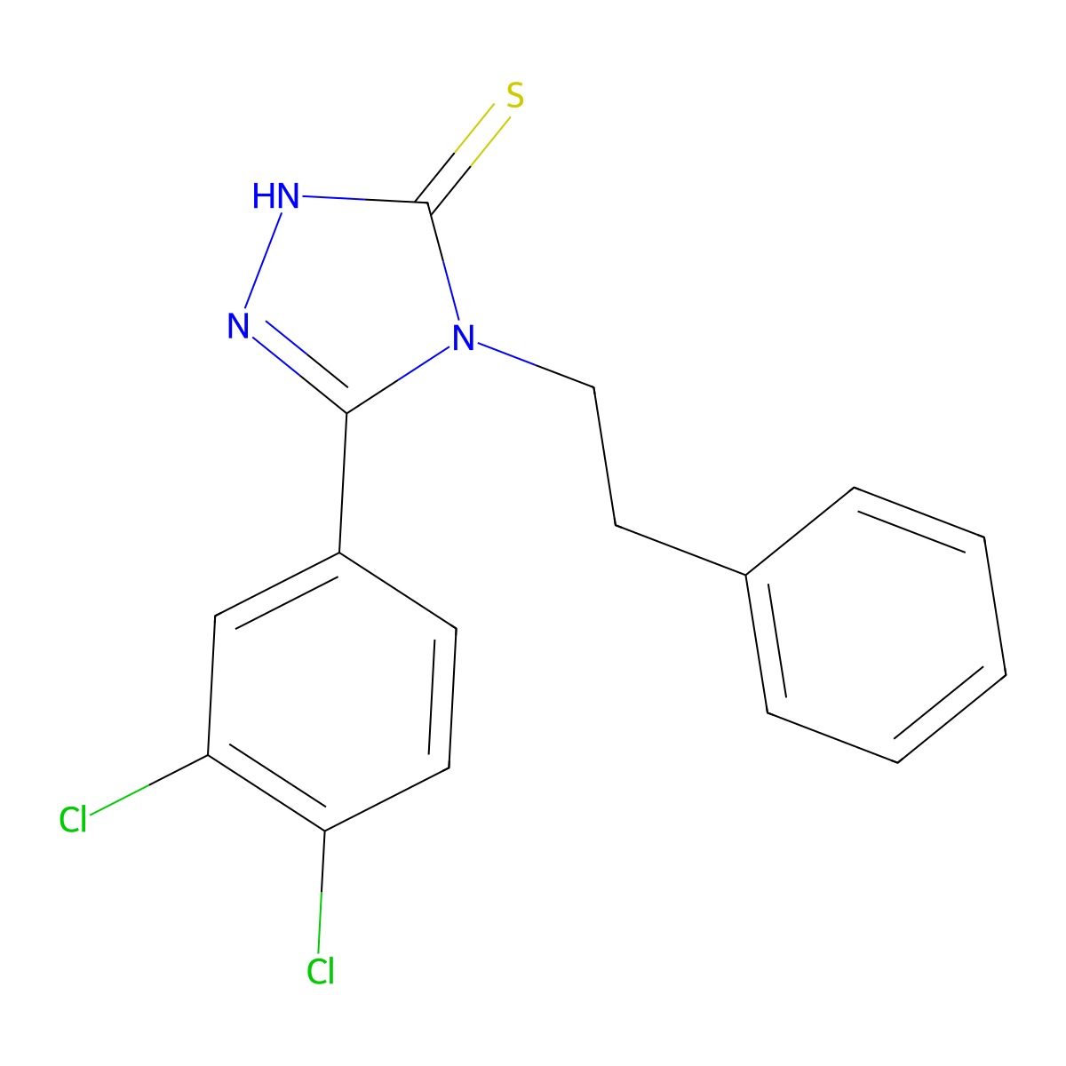 5-(3,4-dichlorophenyl)-4-(2-phenylethyl)-4H-1,2,4-triazole-3-thiol molecular structure, CAS 525582-04-1