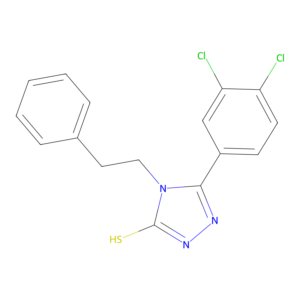 5-(3,4-dichlorophenyl)-4-(2-phenylethyl)-4H-1,2,4-triazole-3-thiol molecular structure, CAS 525582-04-1