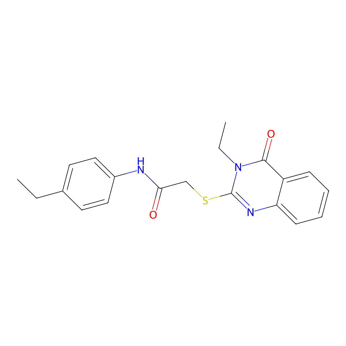 2-[(3-ethyl-4-oxo-3,4-dihydroquinazolin-2-yl)sulfanyl]-N-(4-ethylphenyl)acetamide molecular structure, CAS 525582-55-2