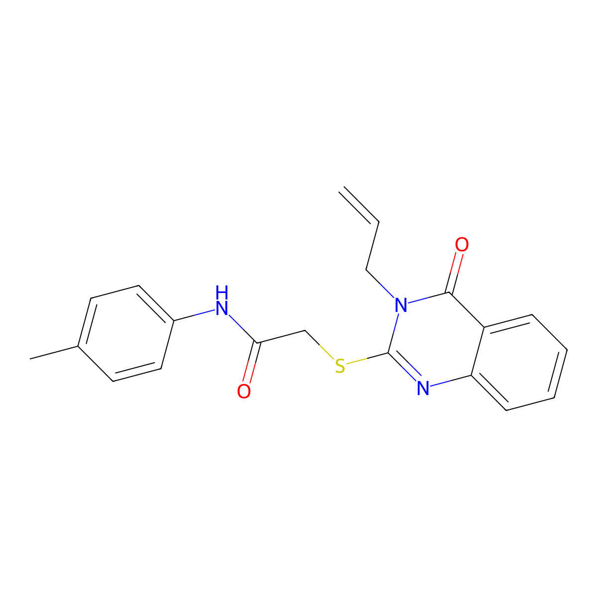 N-(4-methylphenyl)-2-{[4-oxo-3-(prop-2-en-1-yl)-3,4-dihydroquinazolin-2-yl]sulfanyl}acetamide molecular structure, CAS 525582-57-4