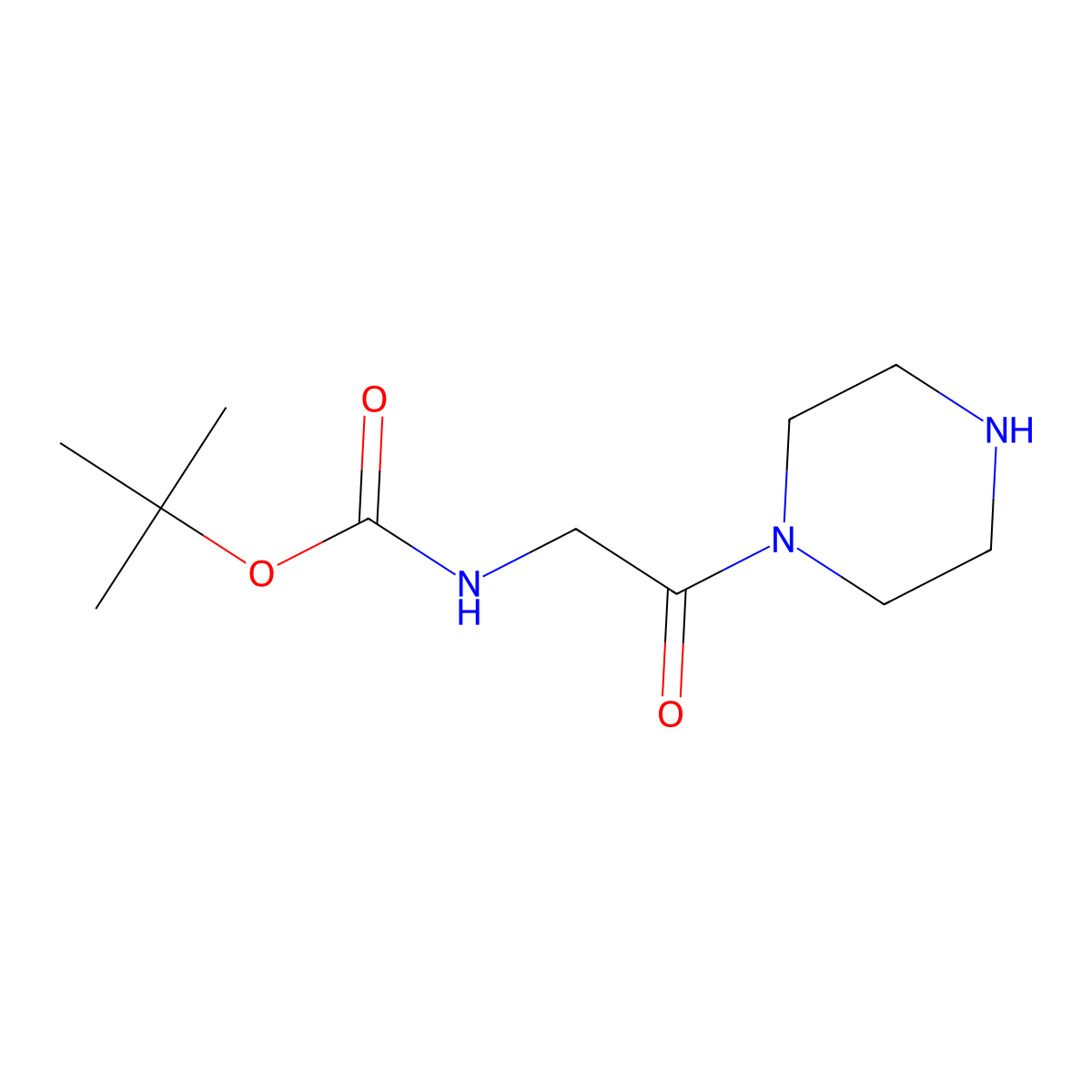 tert-butyl N-(2-oxo-2-(piperazin-1-yl)ethyl)carbamate molecular structure, CAS 525587-00-2