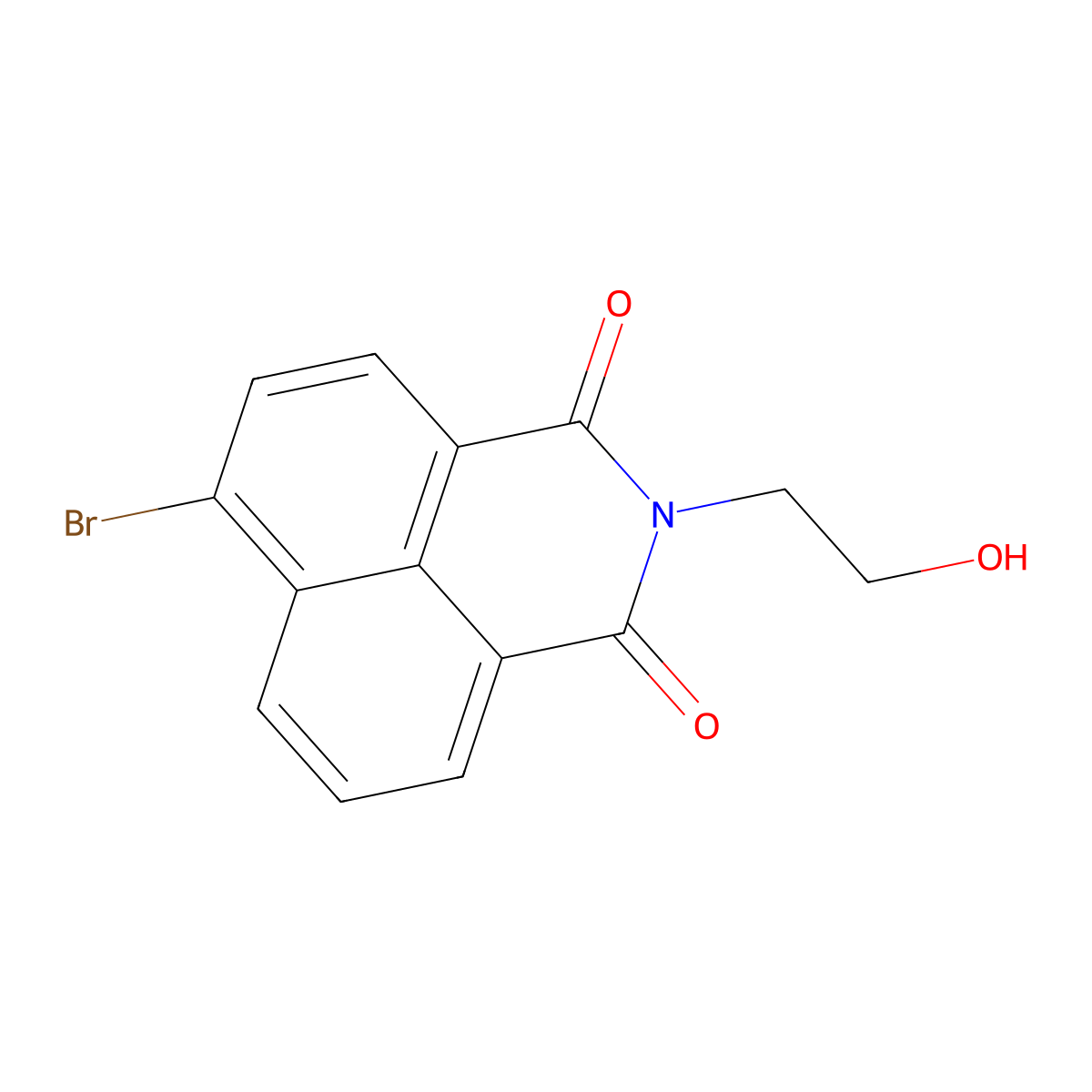 6-Bromo-2-(2-hydroxyethyl)-1H-benzo[de]isoquinoline-1,3(2H)-dione molecular structure, CAS 52559-37-2