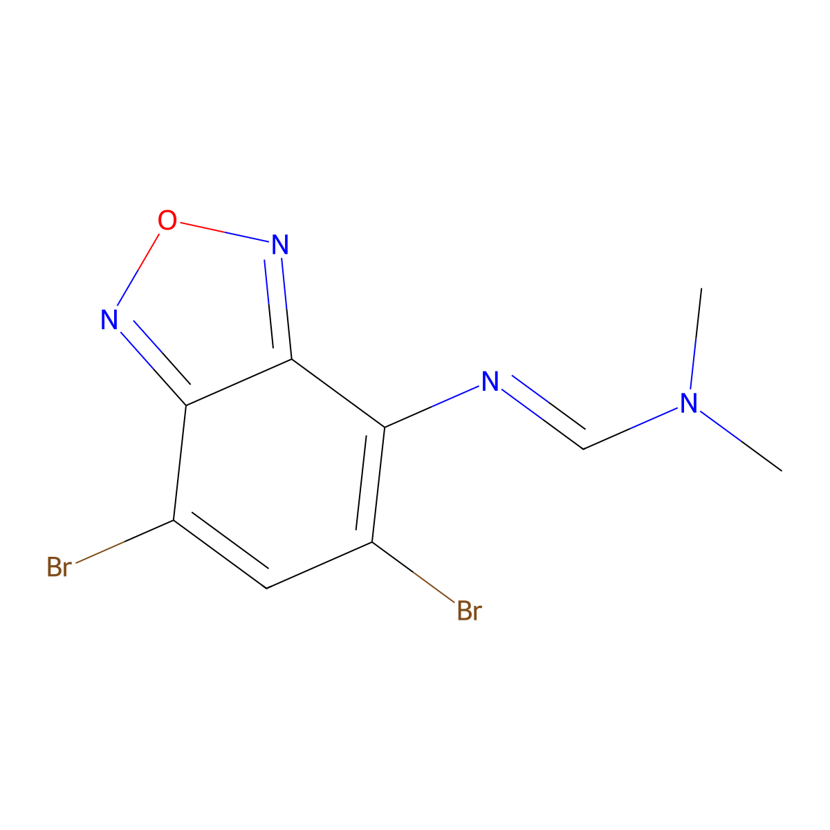 N'-(5,7-Dibromo-2,1,3-benzoxadiazol-4-yl)-N,N-dimethylimidoformamide molecular structure, CAS 5256-28-0