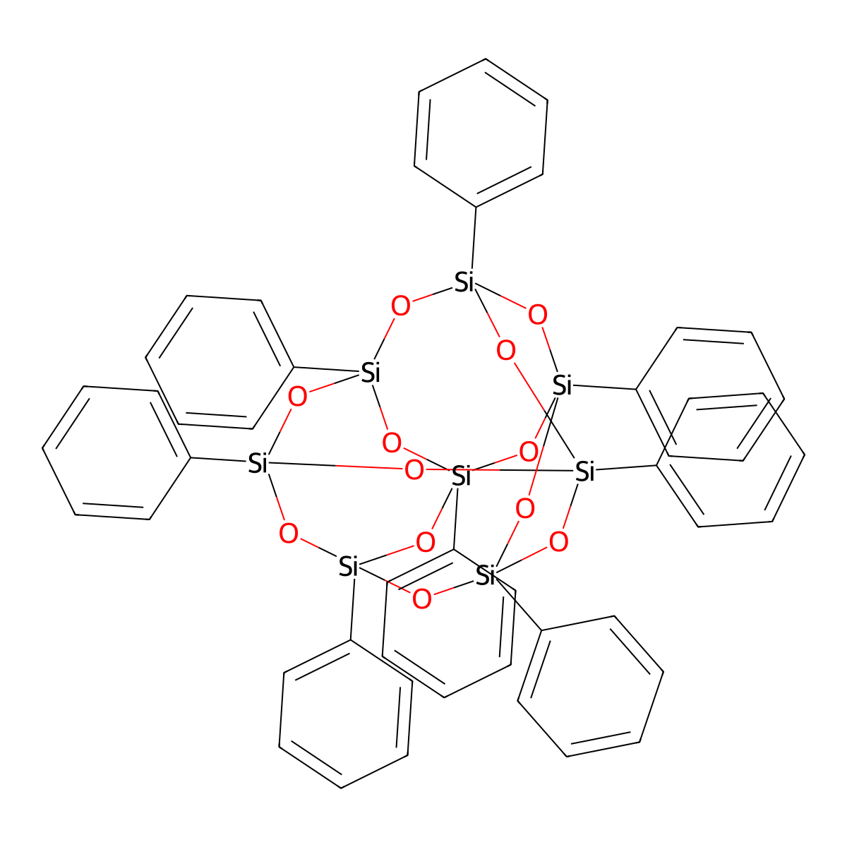 Pentacyclo(9.5.1.13,9.15,15.17,13)octasiloxane, 1,3,5,7,9,11,13,15-octaphenyl- molecular structure, CAS 5256-79-1