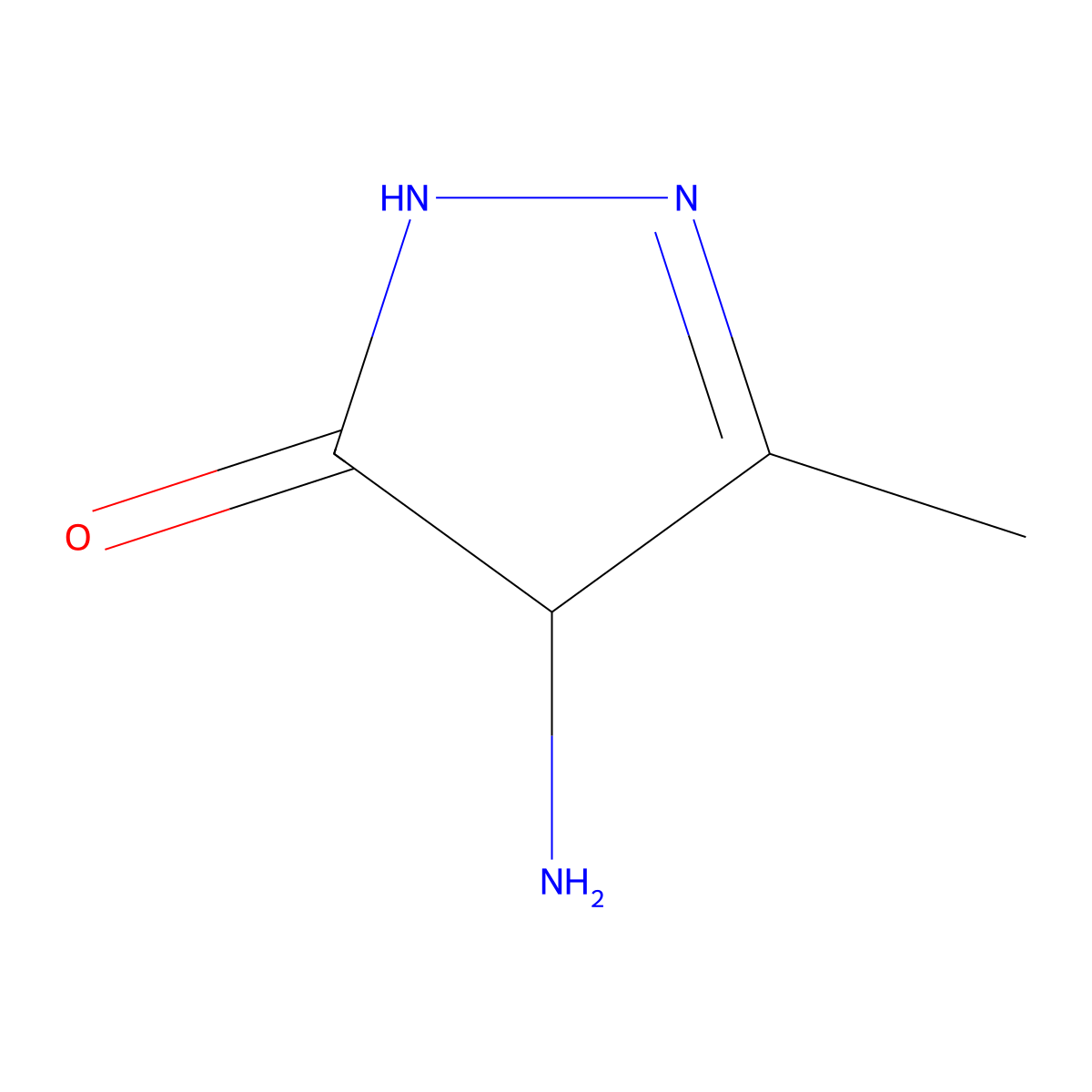 4-Amino-3-methyl-4,5-dihydro-1H-pyrazol-5-one molecular structure, CAS 5256-90-6