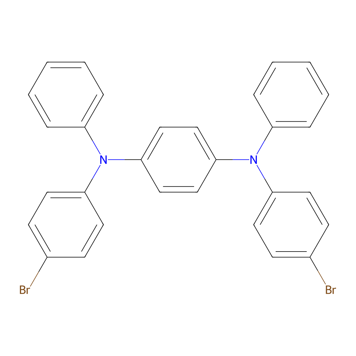 N1,N4-bis(4-bromophenyl)-N1,N4-diphenylbenzene-1,4-diamine molecular structure, CAS 525602-17-9