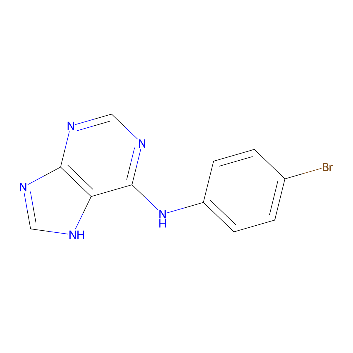 N-(4-bromophenyl)-9H-purin-6-amine molecular structure, CAS 525607-71-0