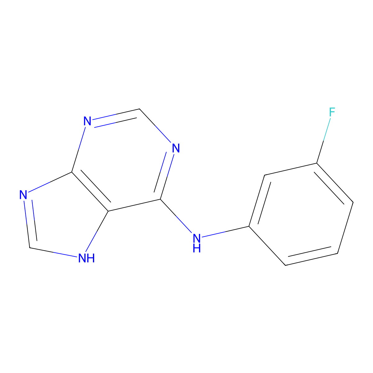 N-(3-fluorophenyl)-9H-purin-6-amine molecular structure, CAS 525608-36-0