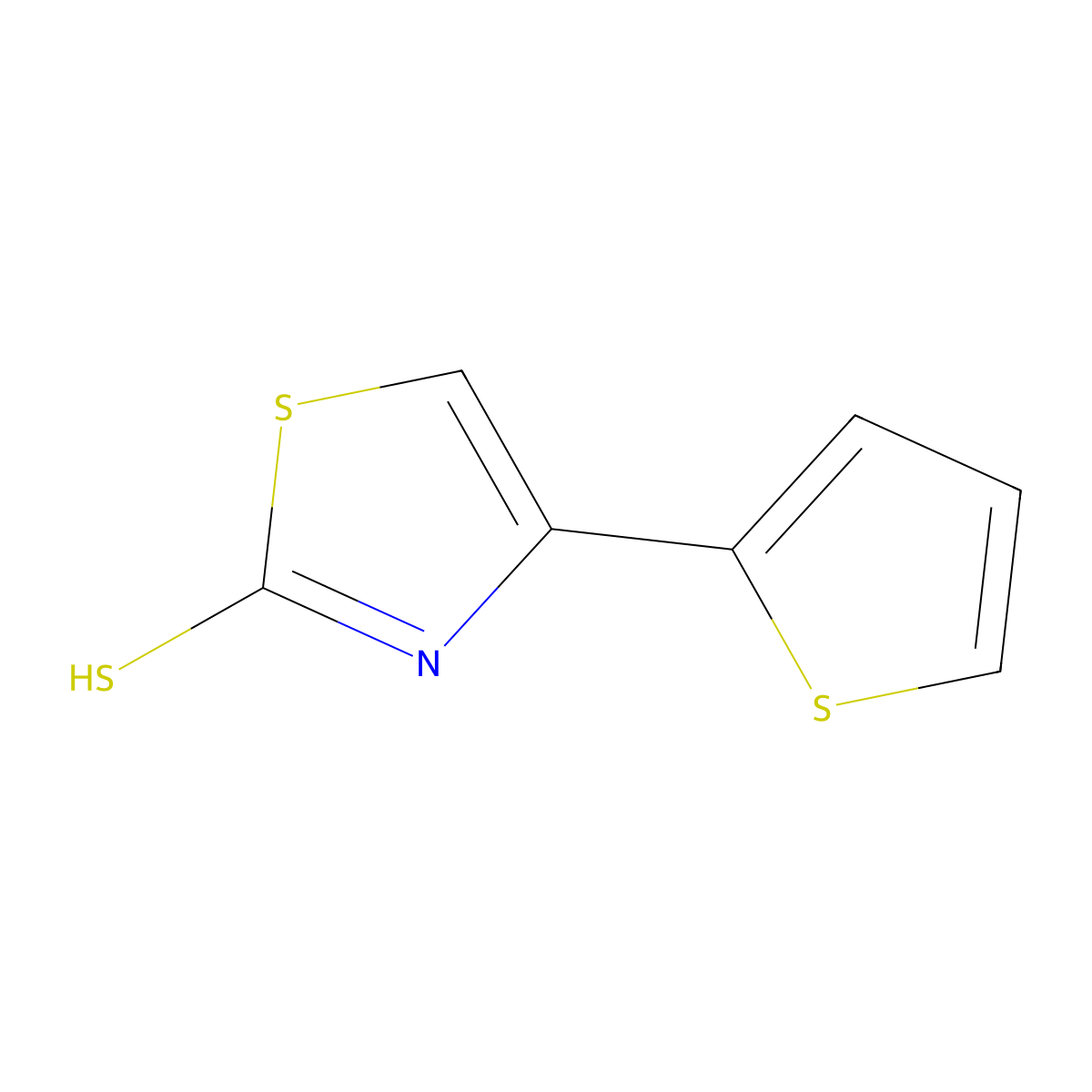 4-(2-Thienyl)-1,3-thiazole-2-thiol molecular structure, CAS 52561-04-3