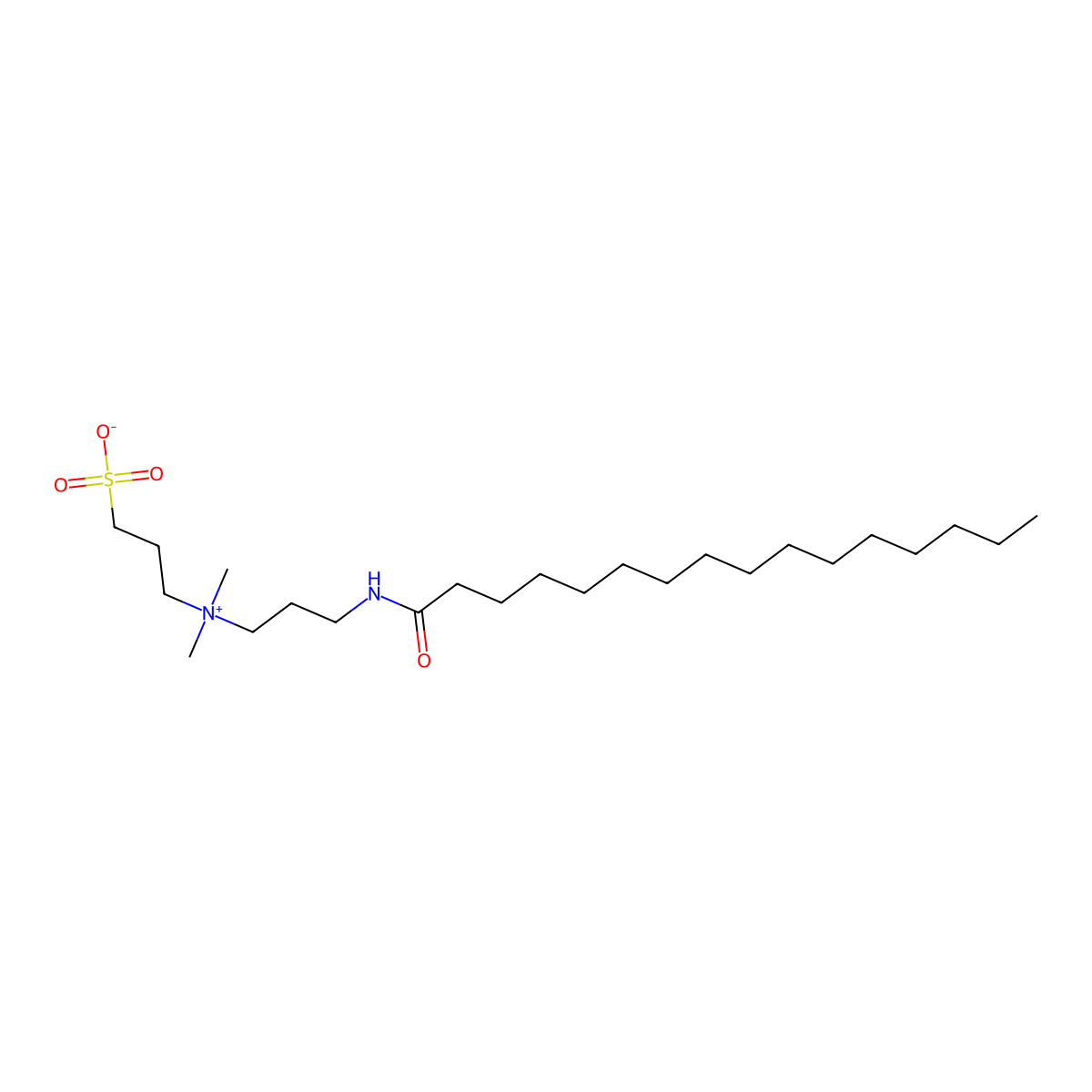 3-[N,N-Dimethyl(3-palmitoylaminopropyl)ammonio]-propanesulfonate molecular structure, CAS 52562-29-5