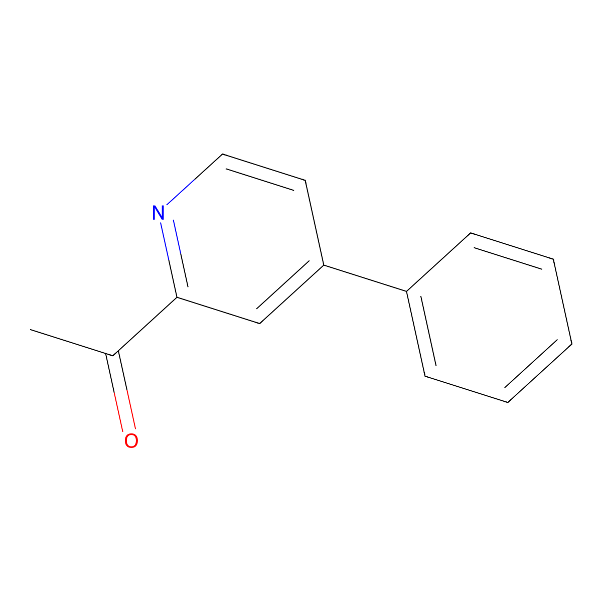 1-(4-Phenyl-2-pyridinyl)ethanone molecular structure, CAS 52565-58-9