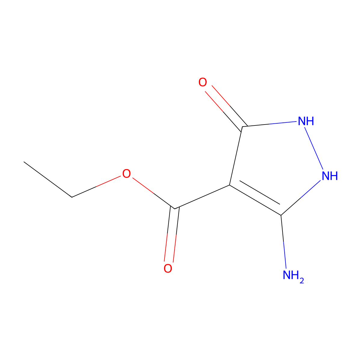 ethyl 5-amino-3-oxo-2,3-dihydro-1H-pyrazole-4-carboxylate molecular structure, CAS 52565-83-0