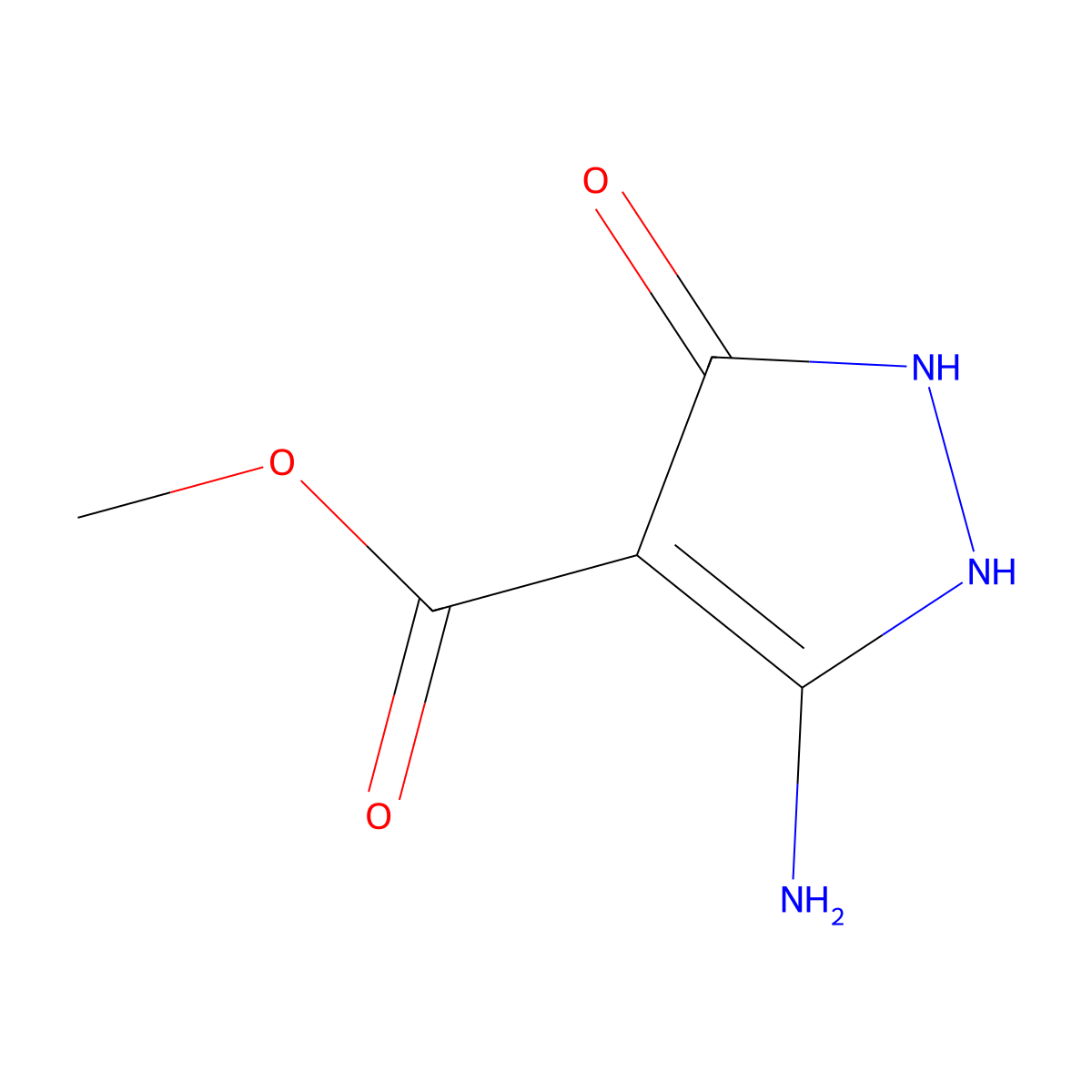 Methyl 5-amino-3-oxo-2,3-dihydro-1H-pyrazole-4-carboxylate molecular structure, CAS 52566-49-1