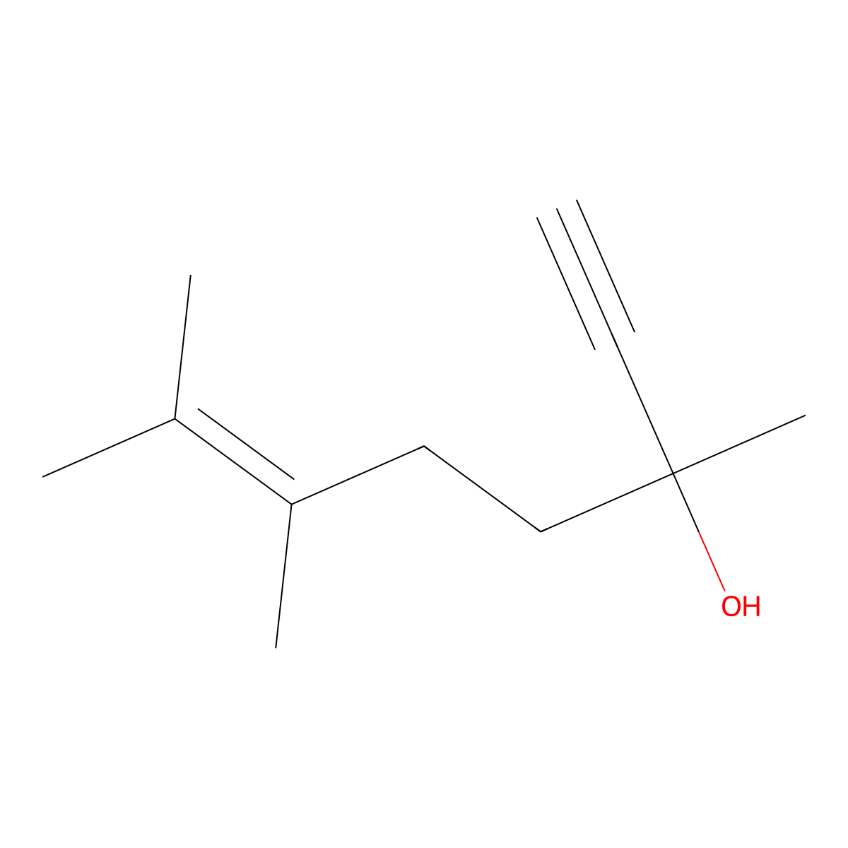 3,6,7-Trimethyloct-6-en-1-yn-3-ol molecular structure, CAS 52567-96-1