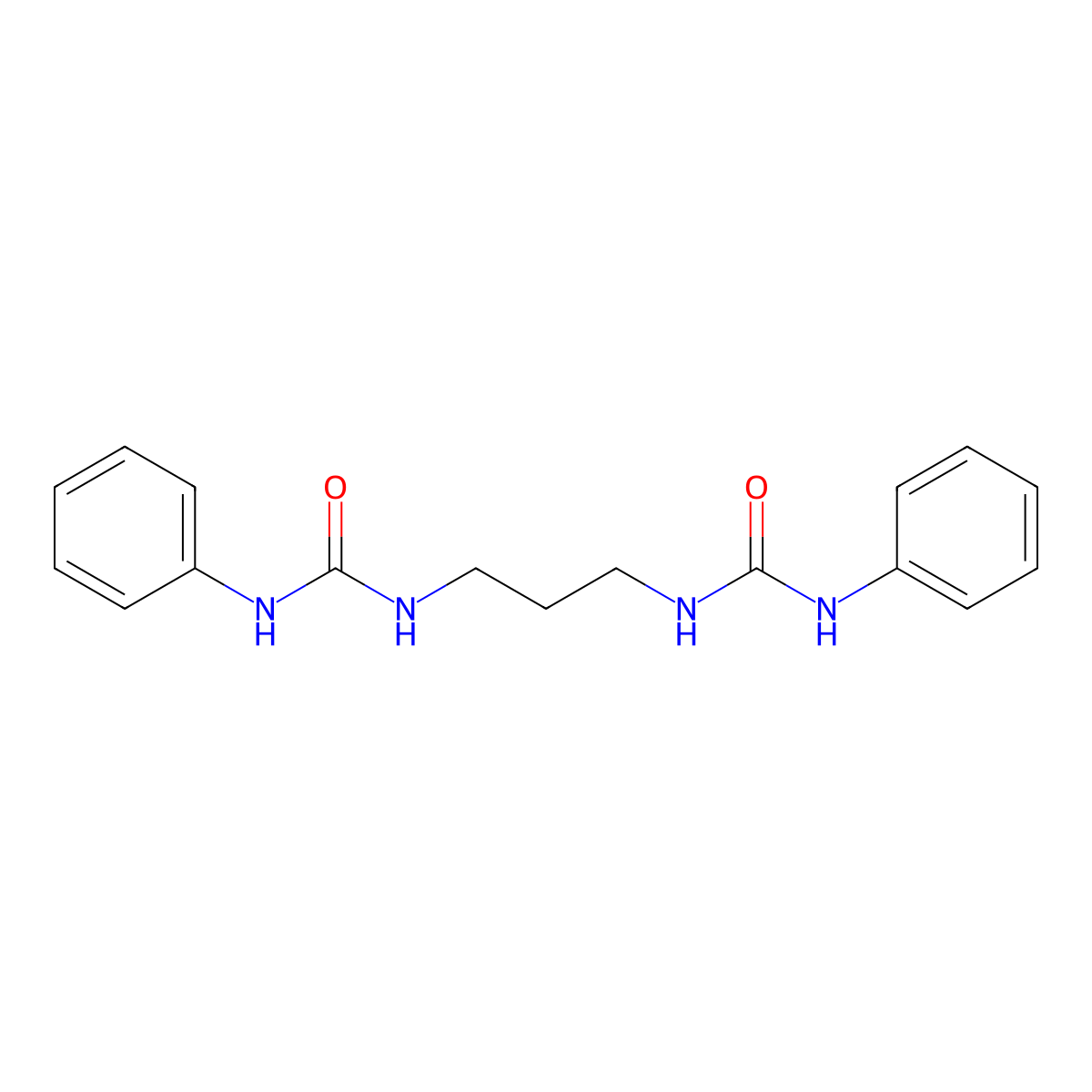 1-Phenyl-3-[3-(phenylcarbamoylamino)propyl]urea molecular structure, CAS 5257-91-0