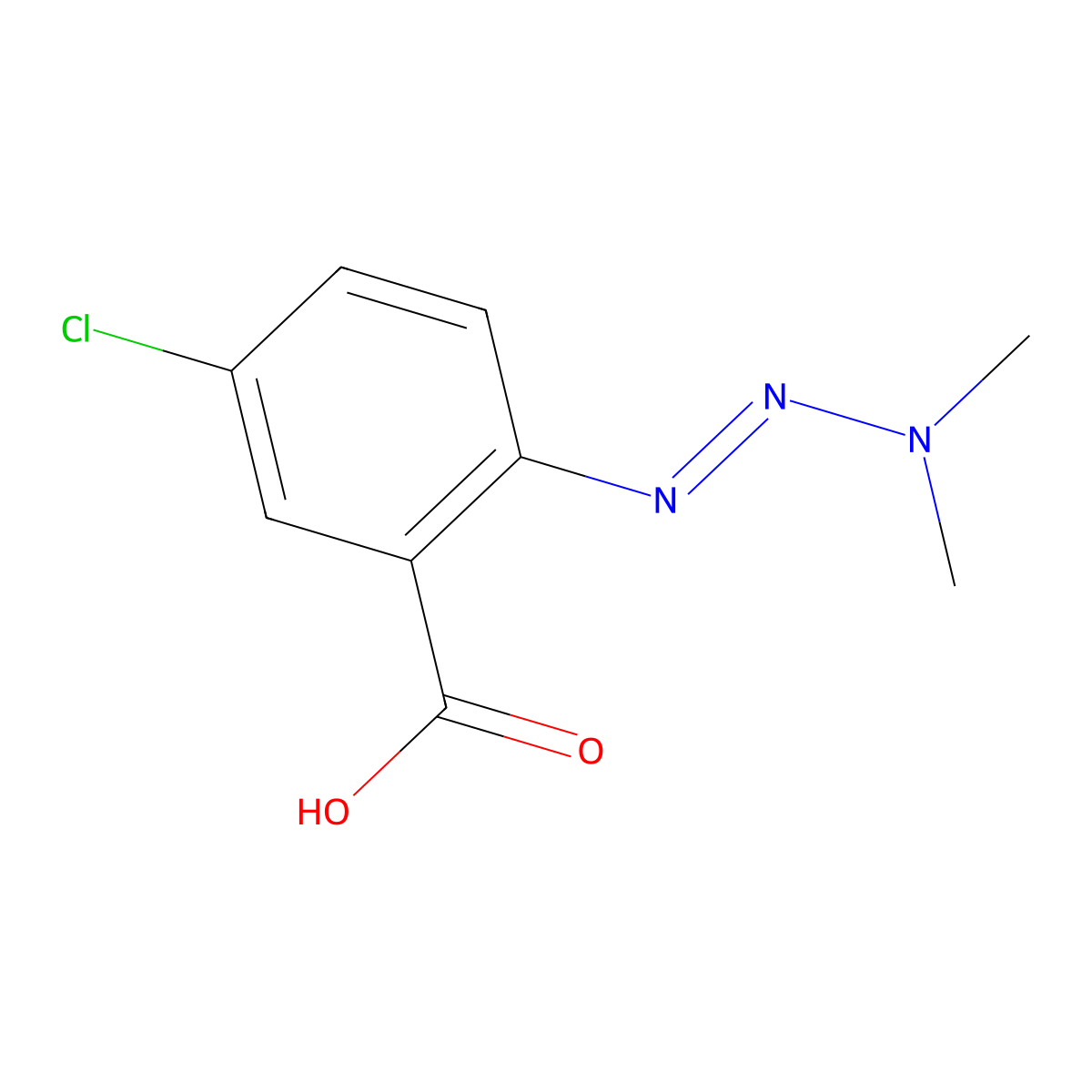 5-Chloro-2-[(1E)-3,3-dimethyltriaz-1-en-1-yl]benzoic acid molecular structure, CAS 52570-58-8