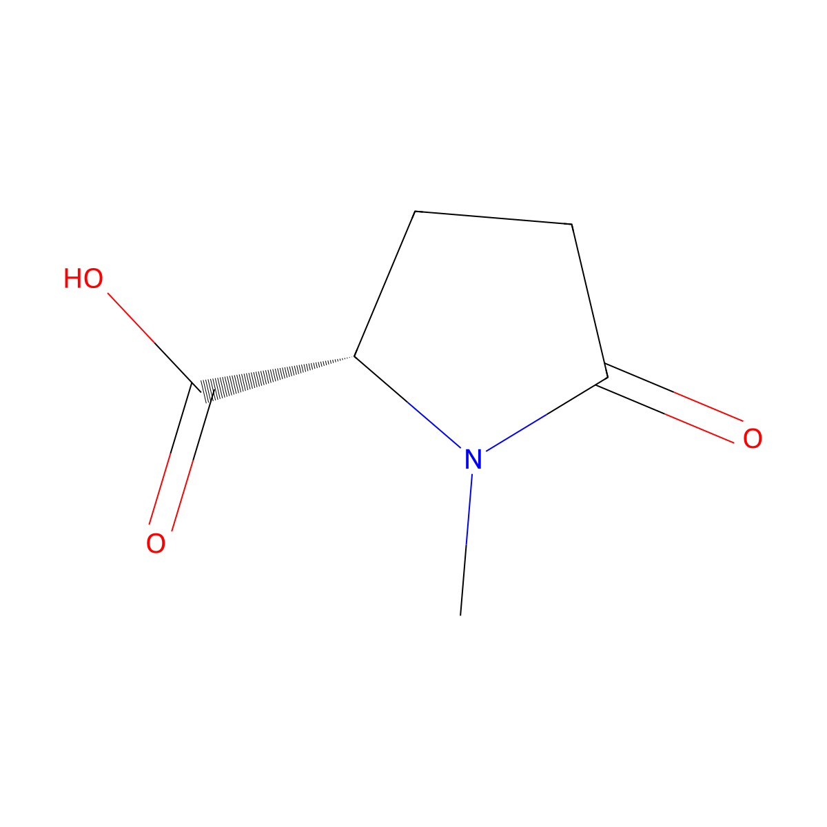 (2S)-1-methyl-5-oxopyrrolidine-2-carboxylic acid molecular structure, CAS 52574-06-8