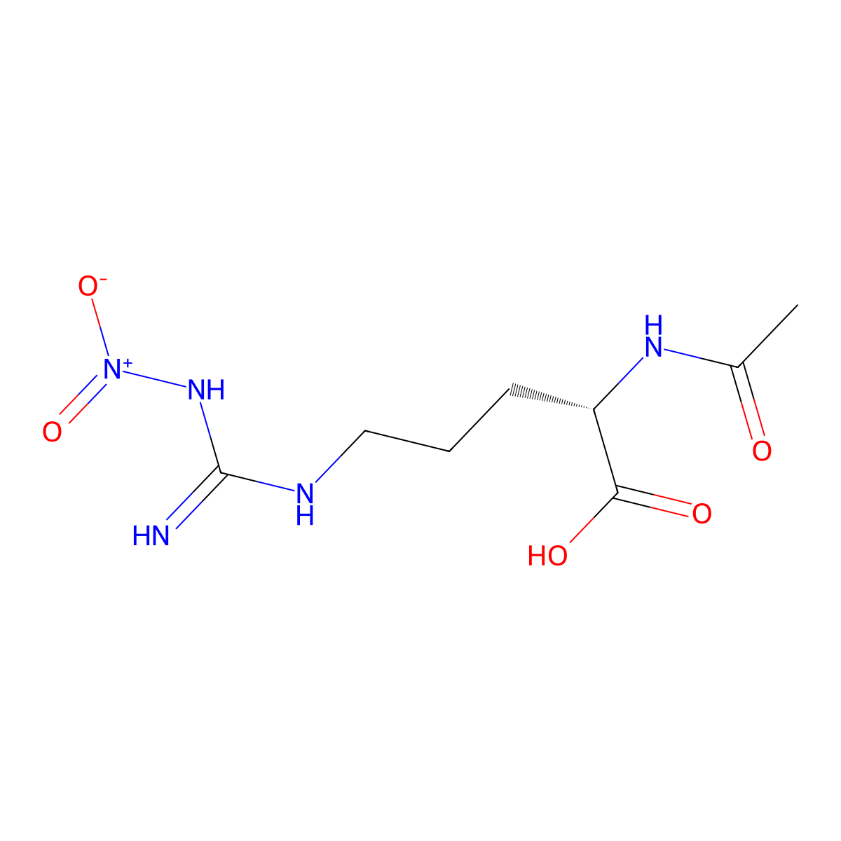 (2S)-2-acetamido-5-(N'-nitrocarbamimidamido)pentanoic acid molecular structure, CAS 52574-60-4