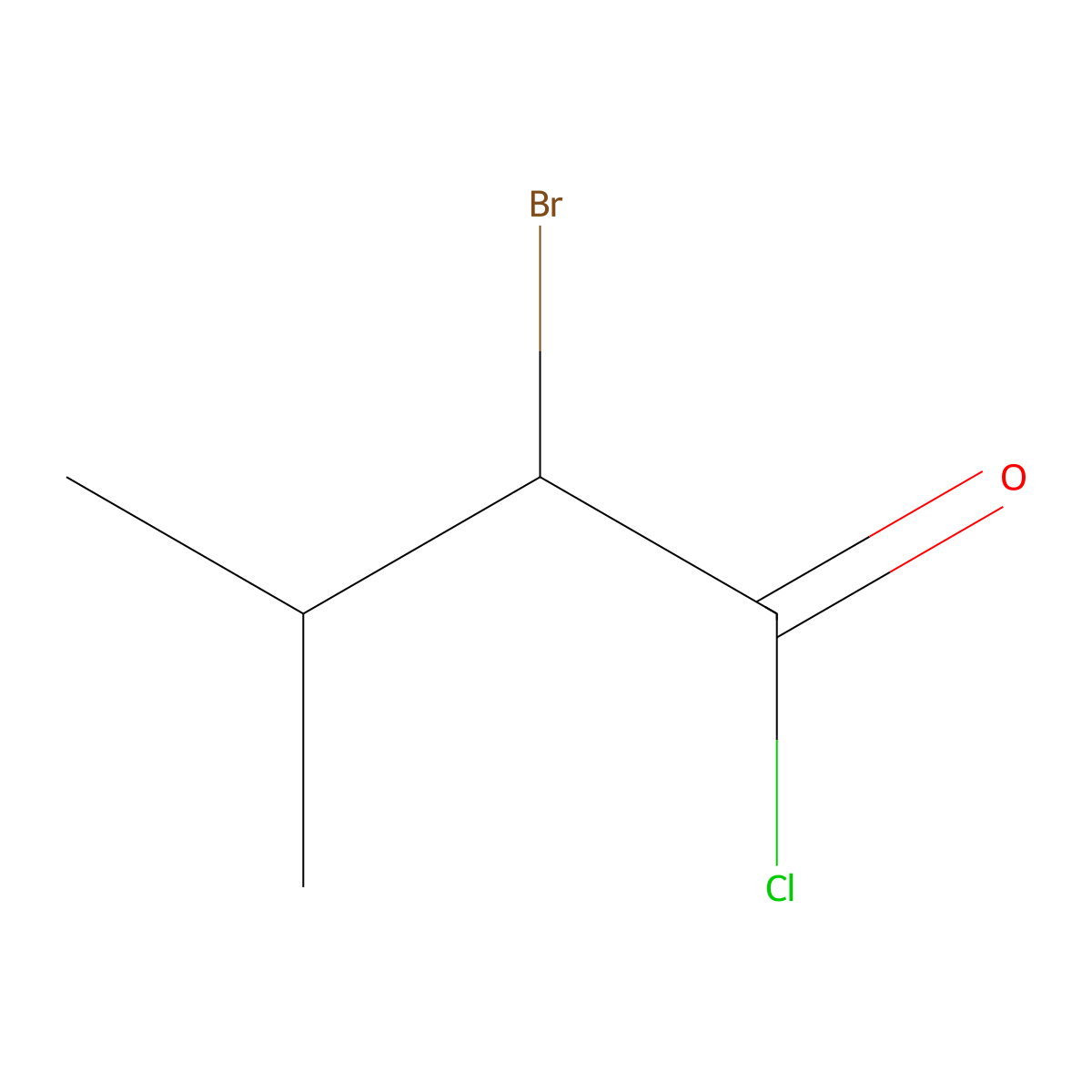 2-Bromo-3-methylbutanoyl chloride molecular structure, CAS 52574-82-0