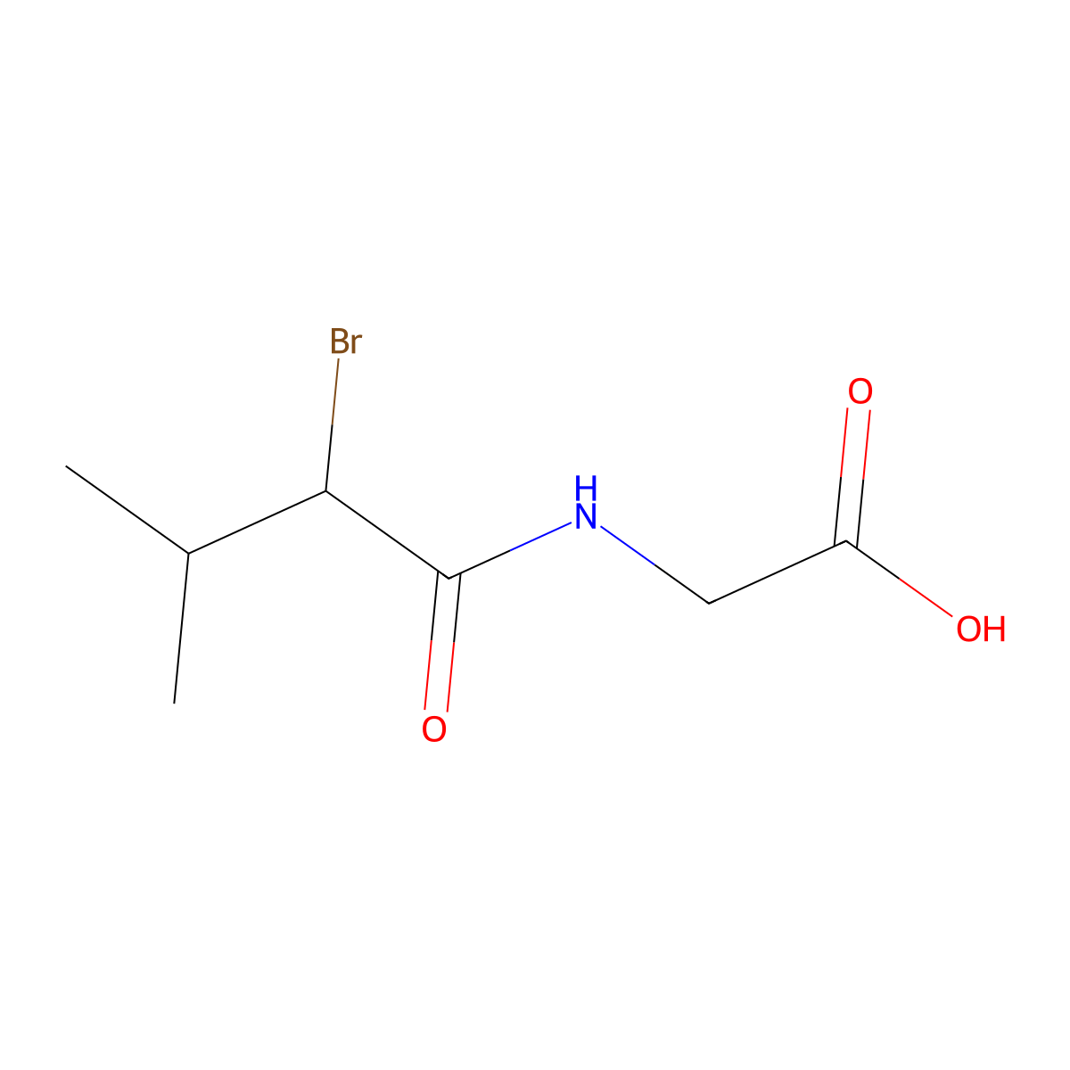 D,L-Bromoisovalerylglycine molecular structure, CAS 52574-83-1
