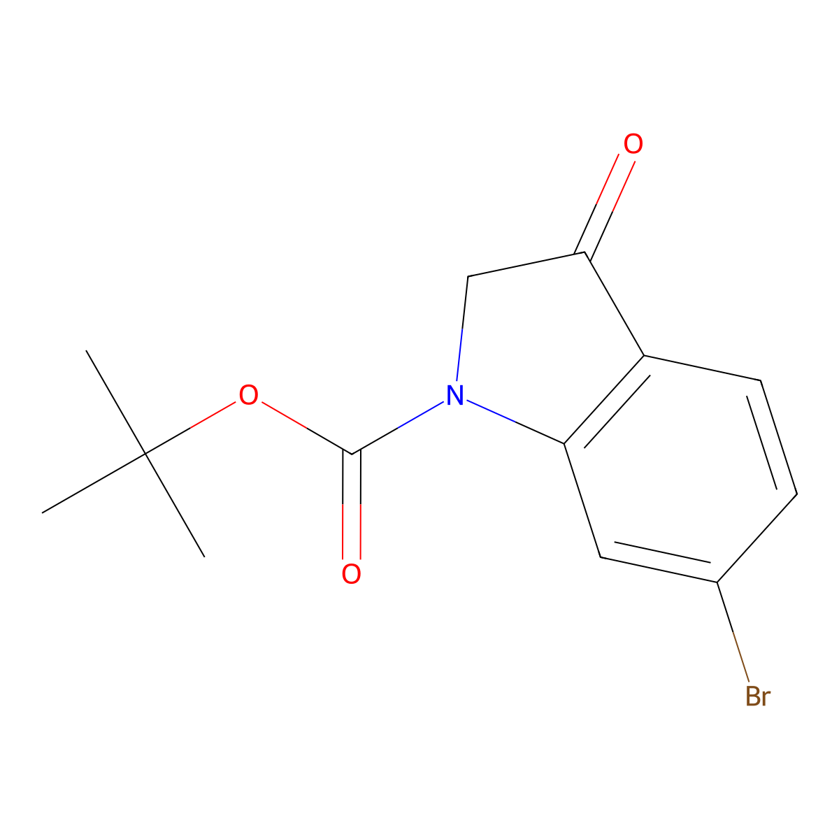 tert-butyl 6-bromo-3-oxo-2,3-dihydro-1H-indole-1-carboxylate molecular structure, CAS 52578-60-6