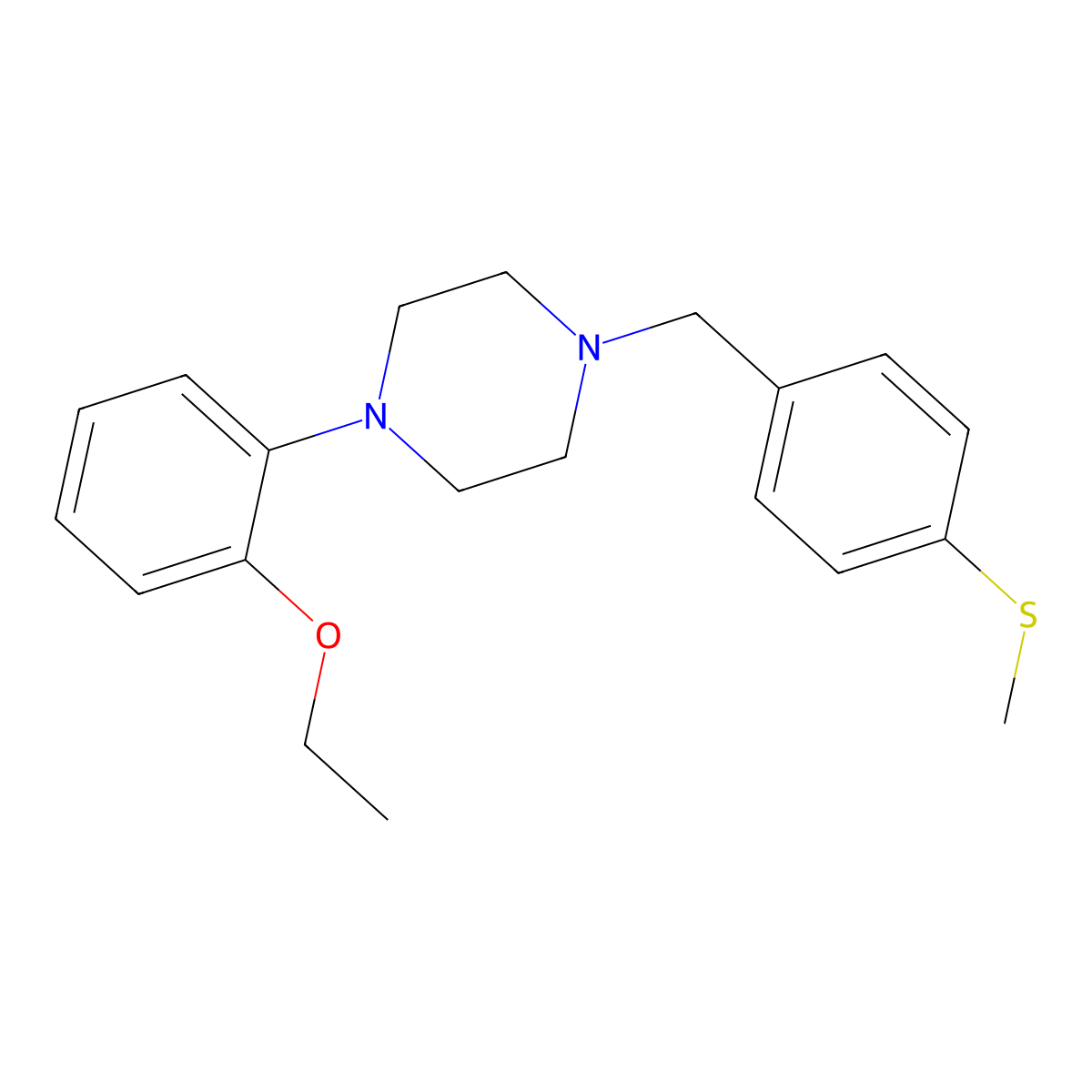 1-(2-Ethoxyphenyl)-4-[(4-methylsulfanylphenyl)methyl]piperazine molecular structure, CAS 5258-35-5