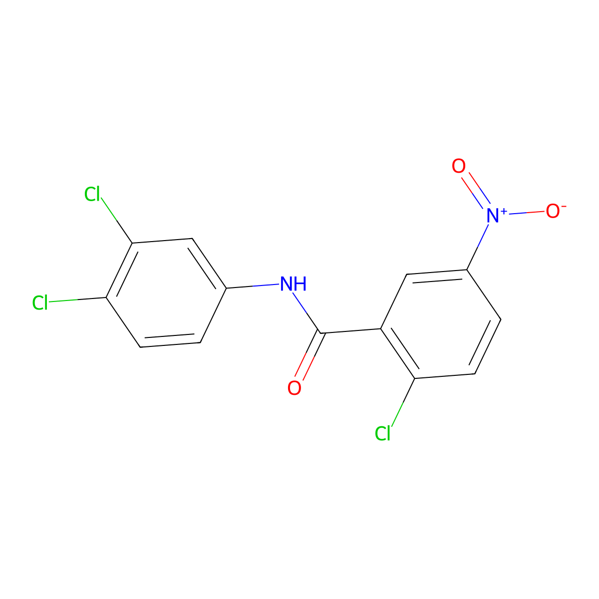 2-chloro-N-(3,4-dichlorophenyl)-5-nitrobenzamide molecular structure, CAS 5258-68-4