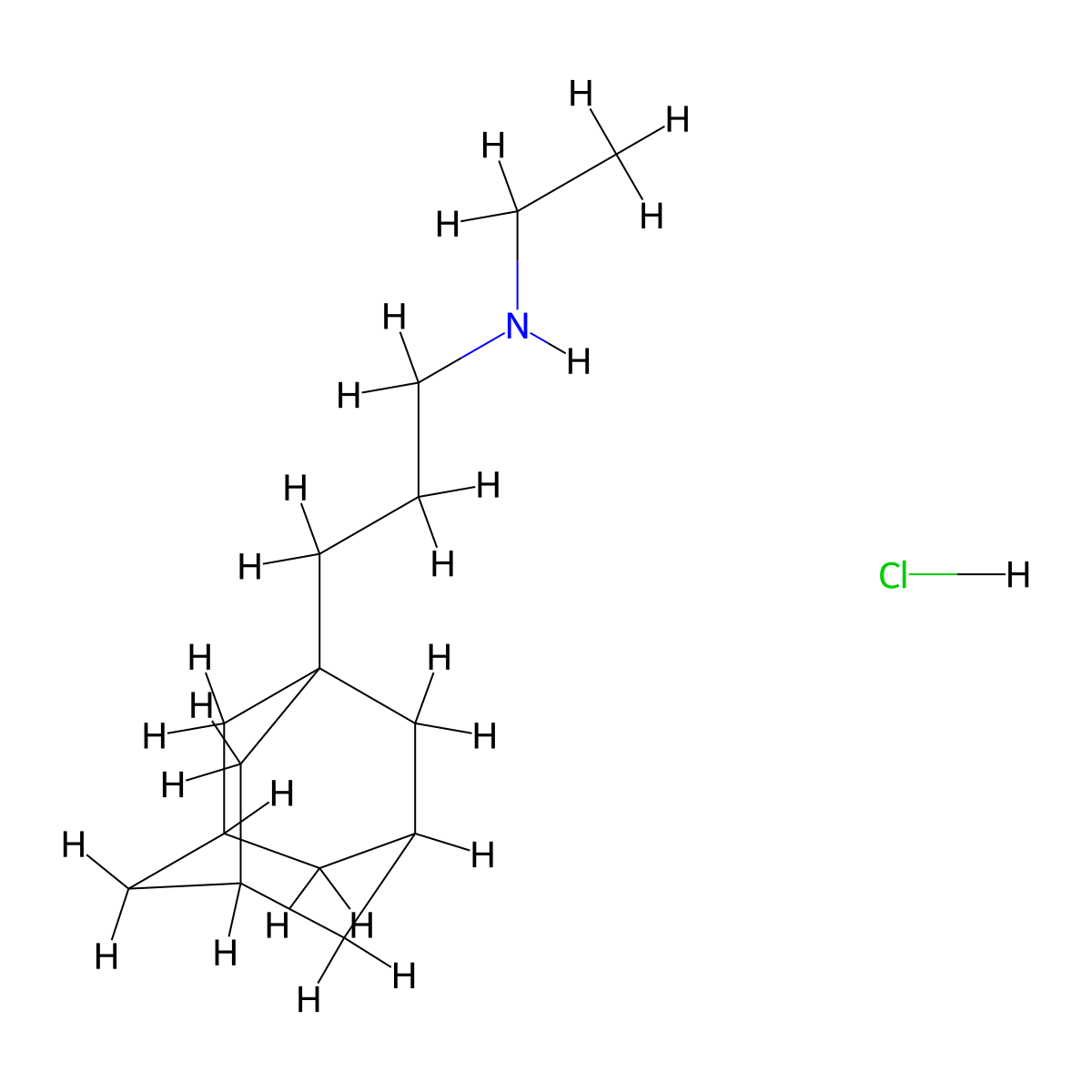 Adamantane, 1-(3-ethylaminopropyl)-, hydrochloride molecular structure, CAS 52582-79-3